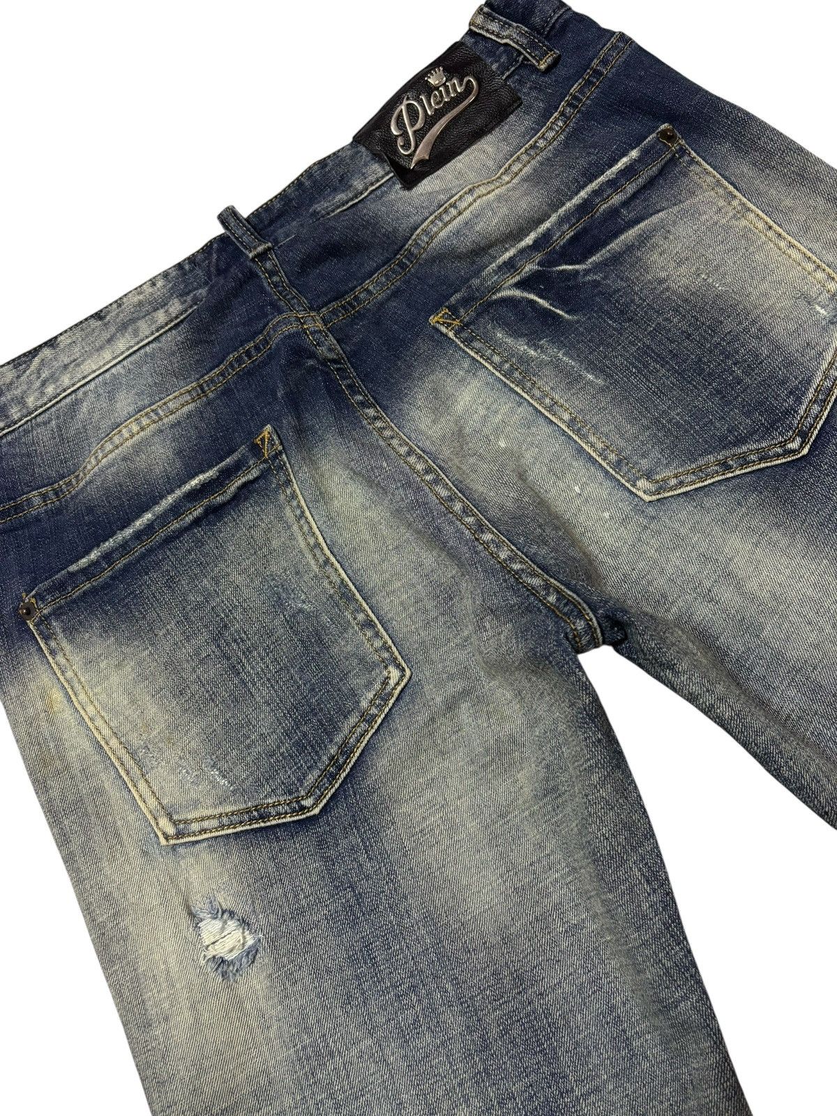 Philipp Plein Vtg Philipp Plein Homme Sashiko Distressed Jeans Size US 34 / EU 50 - 8 Thumbnail