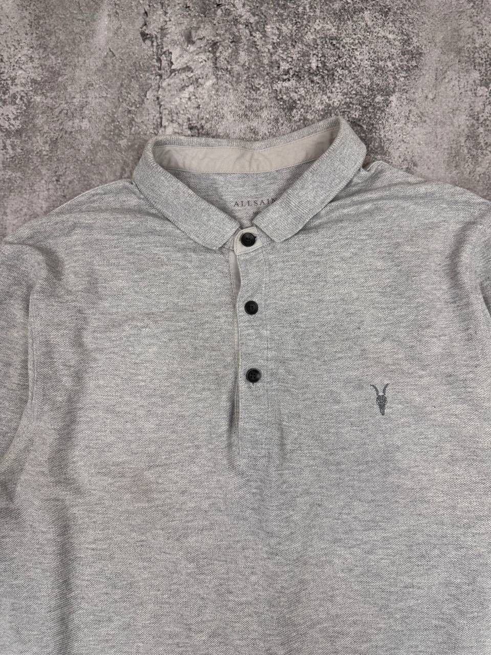 Allsaints AllSaints Men Cotton Polo Shirt Grey Long Sleeve Size M Size US M / EU 48-50 / 2 - 3 Thumbnail
