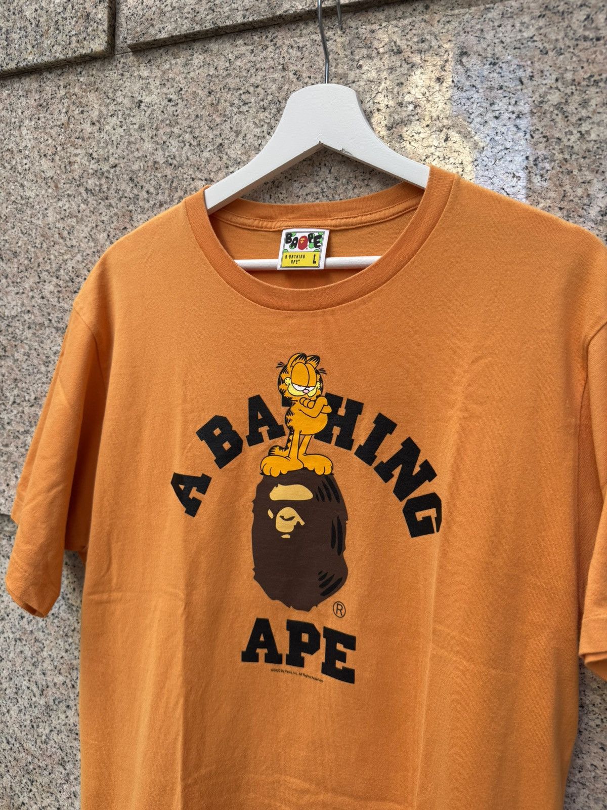 Bape A bathing ape BAPE X Garfield tee orange L Size US L / EU 52-54 / 3 - 2 Thumbnail