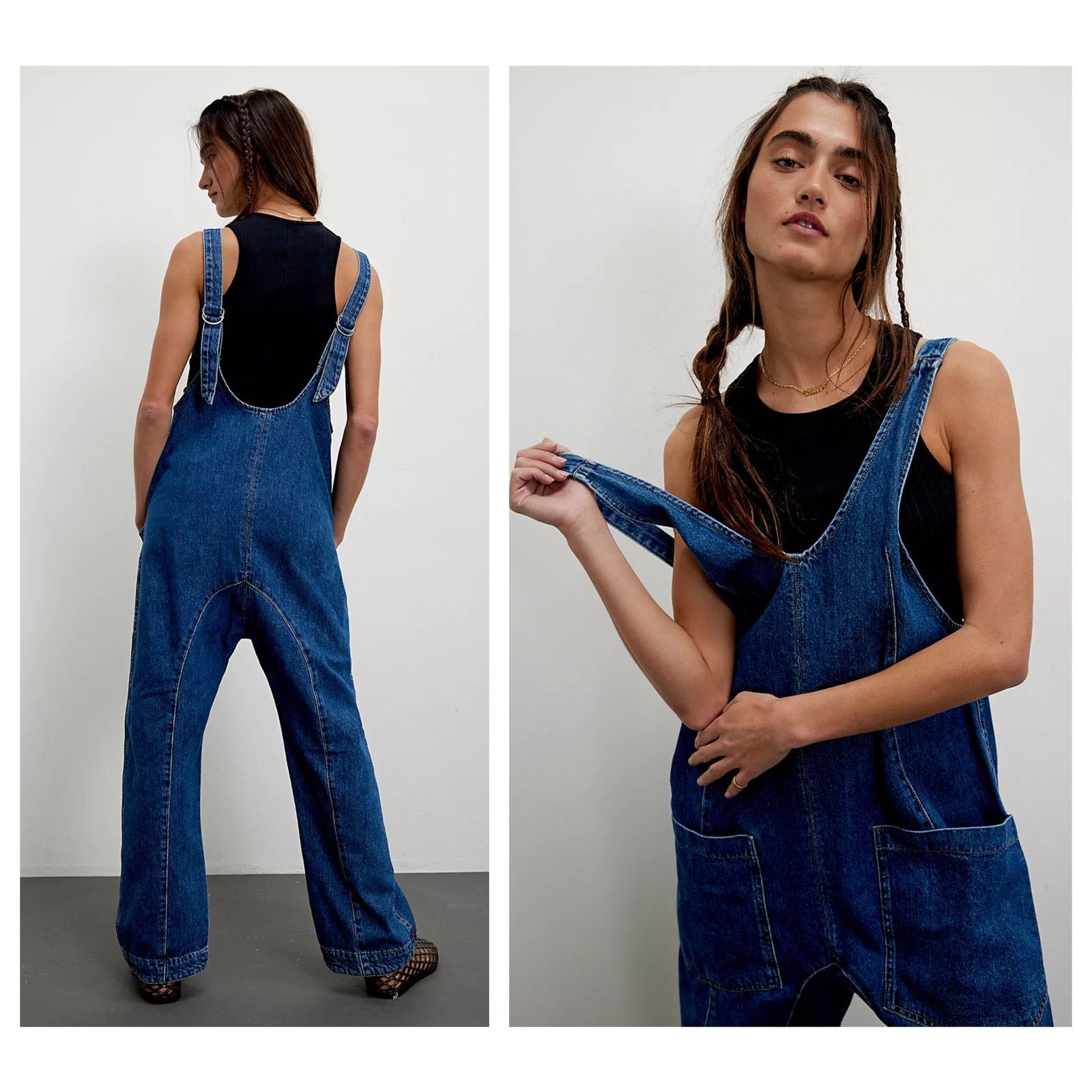 Free People Free People High Roller Denim Jumpsuit Size XS Size 24" / US 00 / IT 34 - 5 Thumbnail