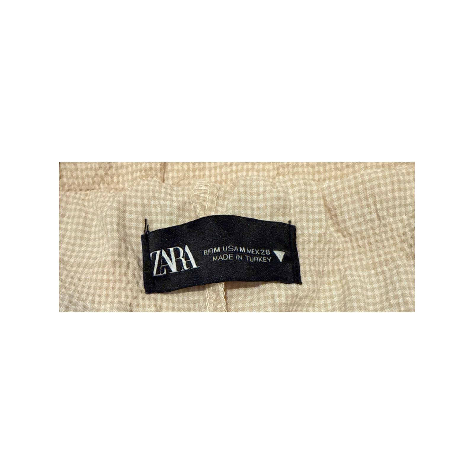 Zara Zara Cream Ivory Brown Checkered Plaid Textured Skort, M Size 28" / US 6 / IT 42 - 6 Thumbnail