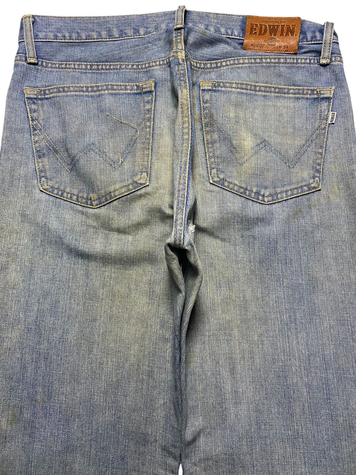 Edwin Vintage Edwin 407 Grunge Blue Wash Distressed Jeans Size US 34 / EU 50 - 4 Thumbnail