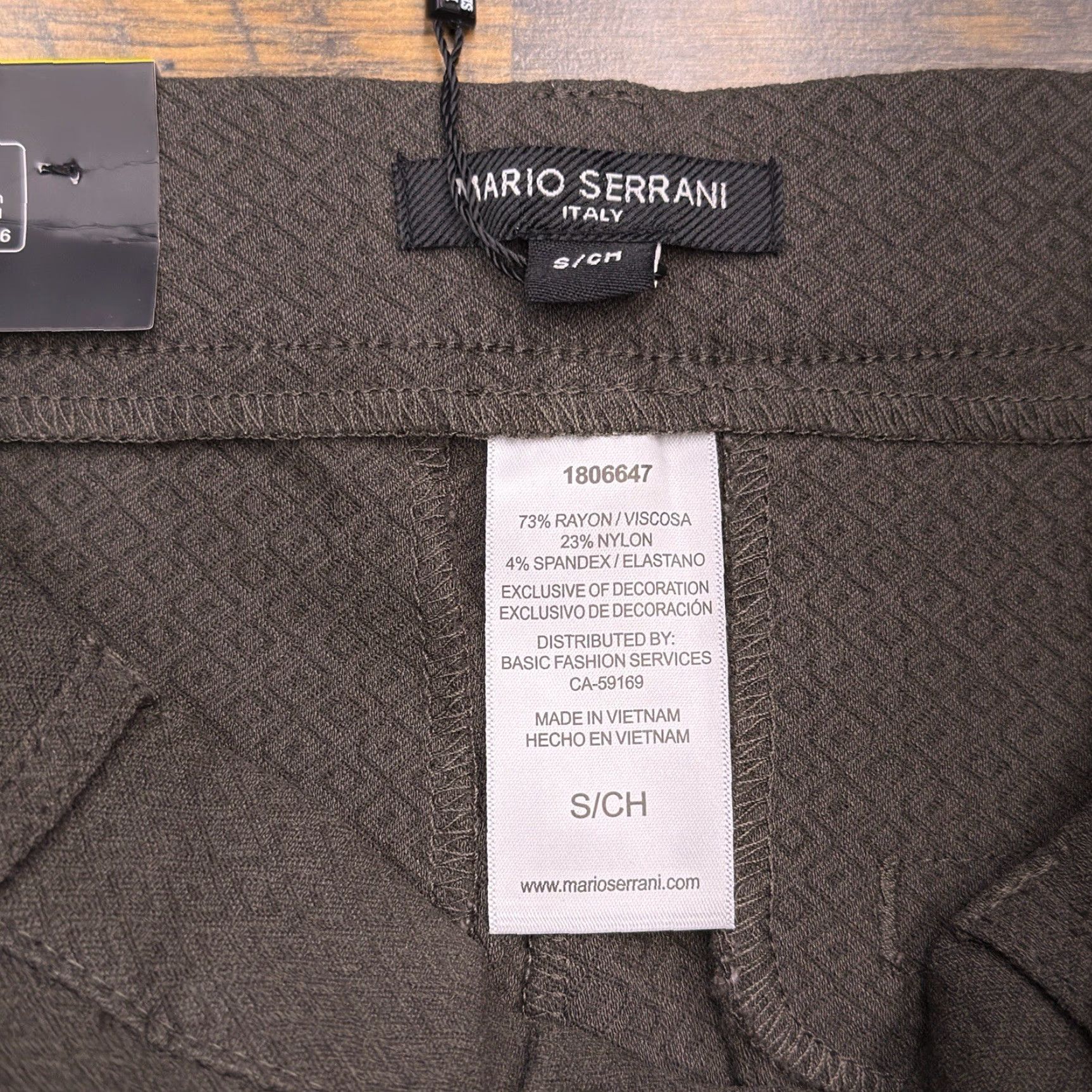 Vintage Mario Serrani Textured Pull On Pants Womens Small Green Stretch New Size 28" / US 6 / IT 42 - 7 Thumbnail