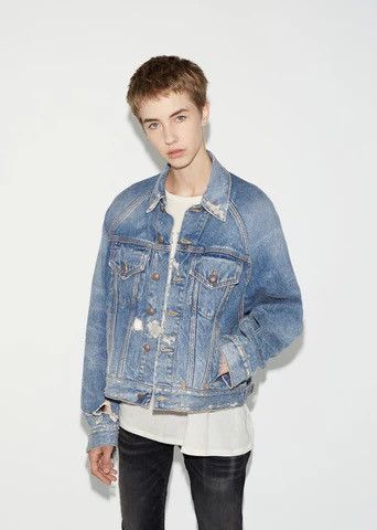R13 R13 Raglan Denim Jacket Unisex Oversized Trucker Distressed Size US L / EU 52-54 / 3 - 2 Thumbnail