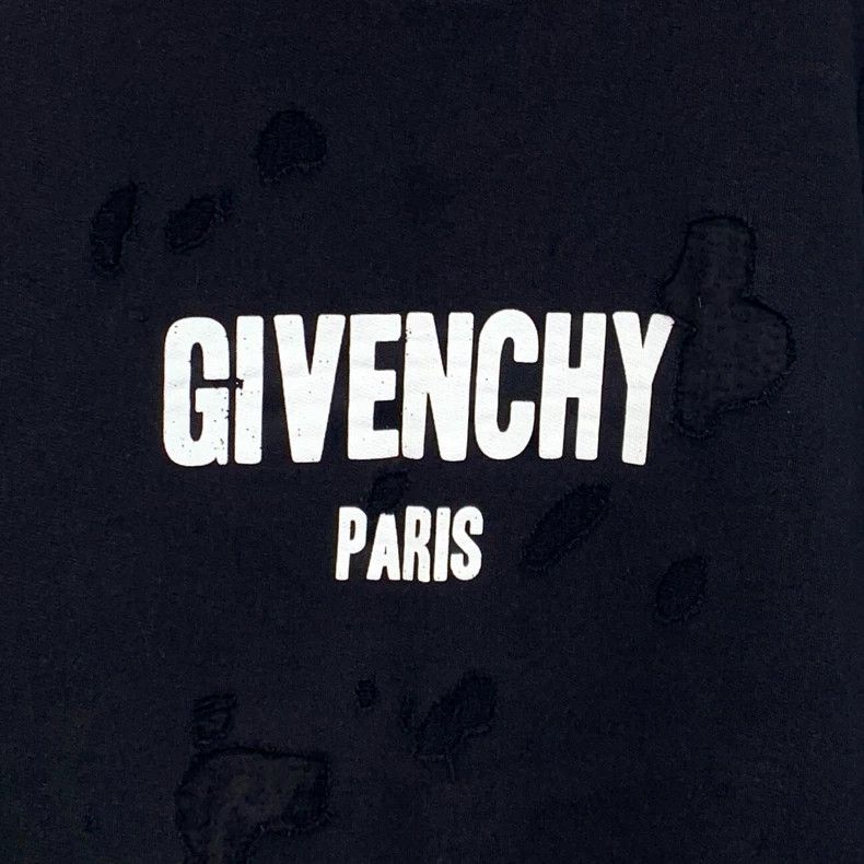 Givenchy Givenchy Black Logo Letter Print Ripped Design Cotton Crew Size US S / EU 44-46 / 1 - 4 Thumbnail
