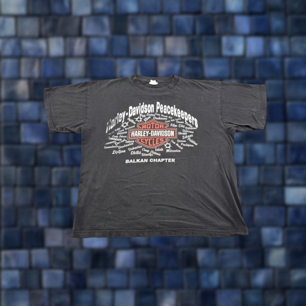 Harley Davidson VINTAGE Harley Davidson Peacekeepers Graphic Biker T-Shirt 2XL Black Cotton Men 90s Crew Neck Short Sleeve Double-Sided Mens Size US XXL / EU 58 / 5 - 1 Thumbnail