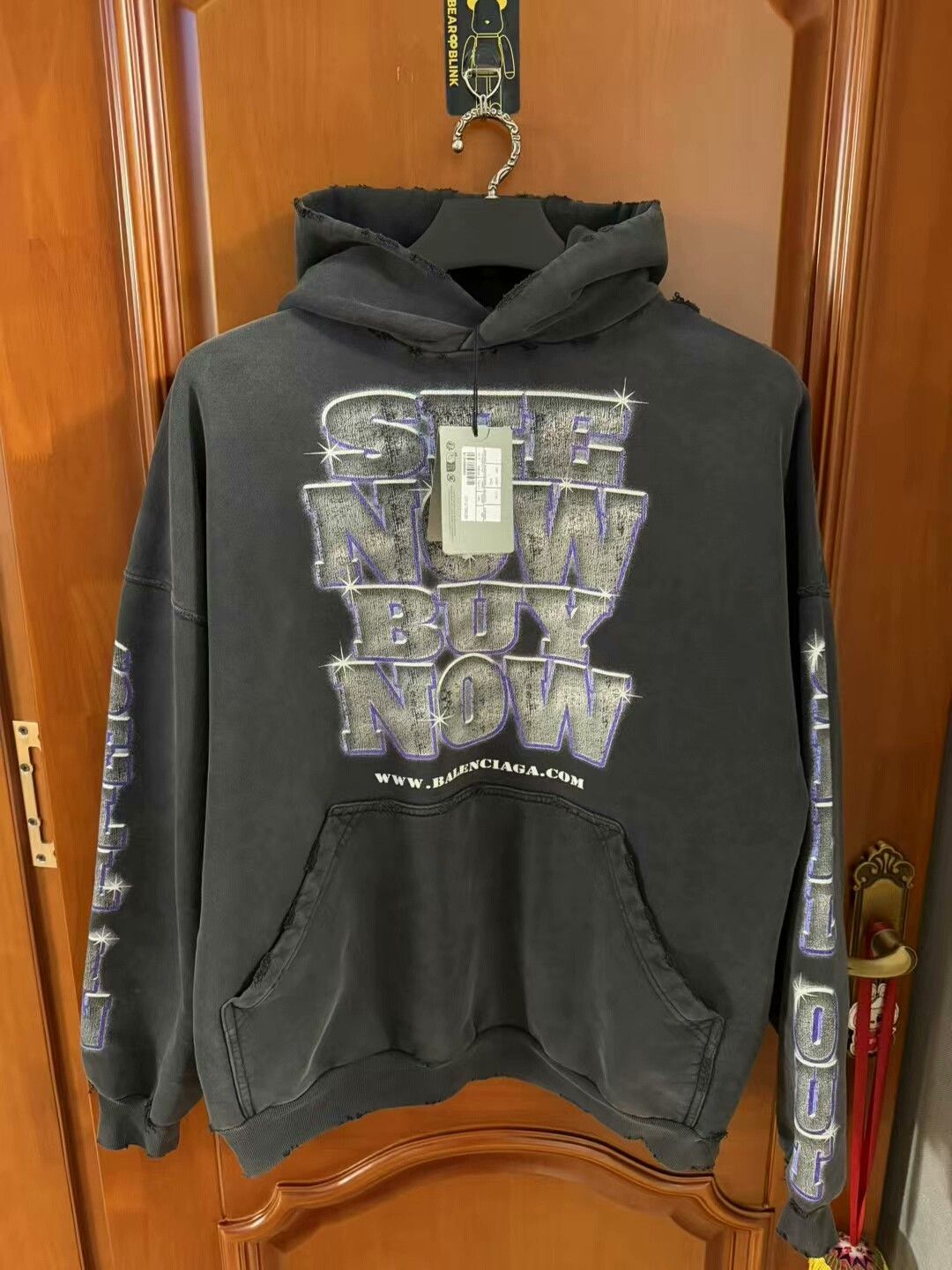 Balenciaga balenciaga diamond print hoodie with hood Size US S / EU 44-46 / 1 - 1 Thumbnail