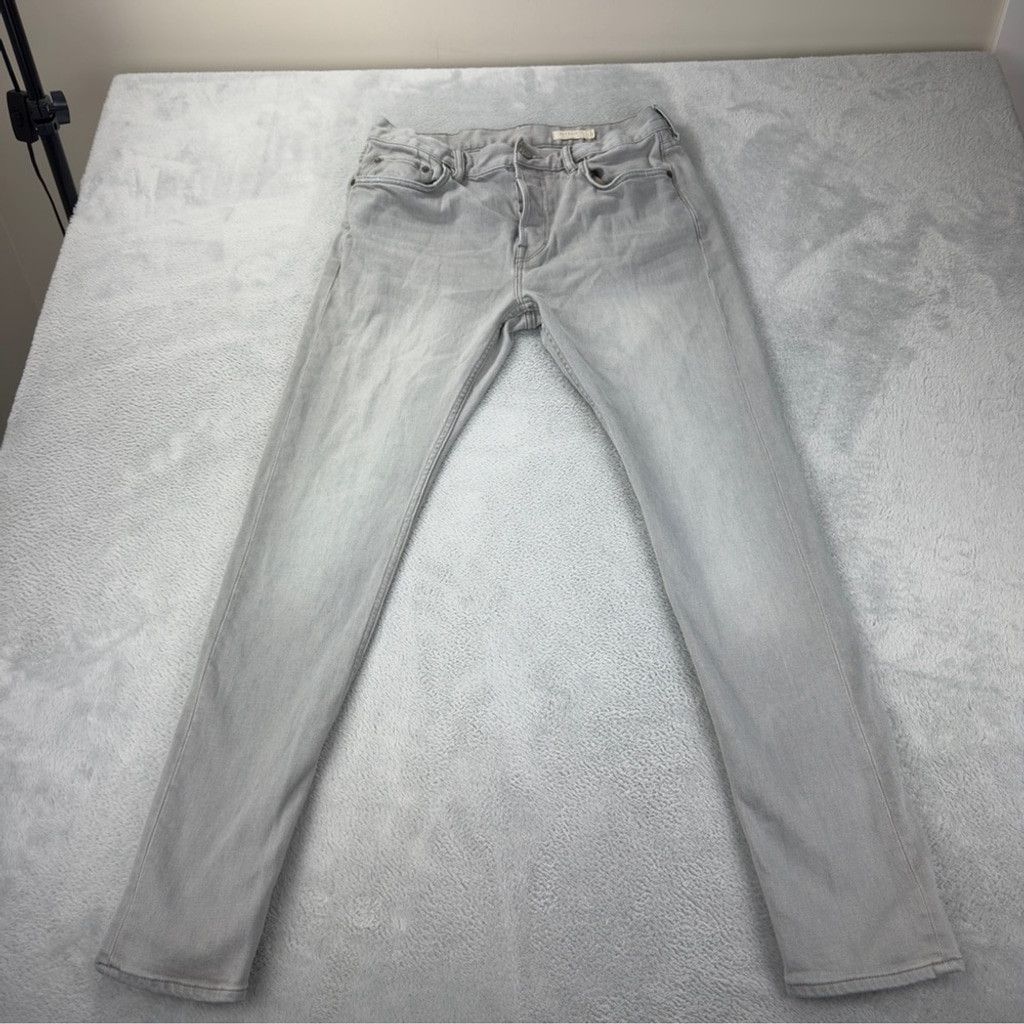 Allsaints All Saints Cigarette Men's Size 32x30 Light Grey Button Fly Size US 33 - 1 Thumbnail