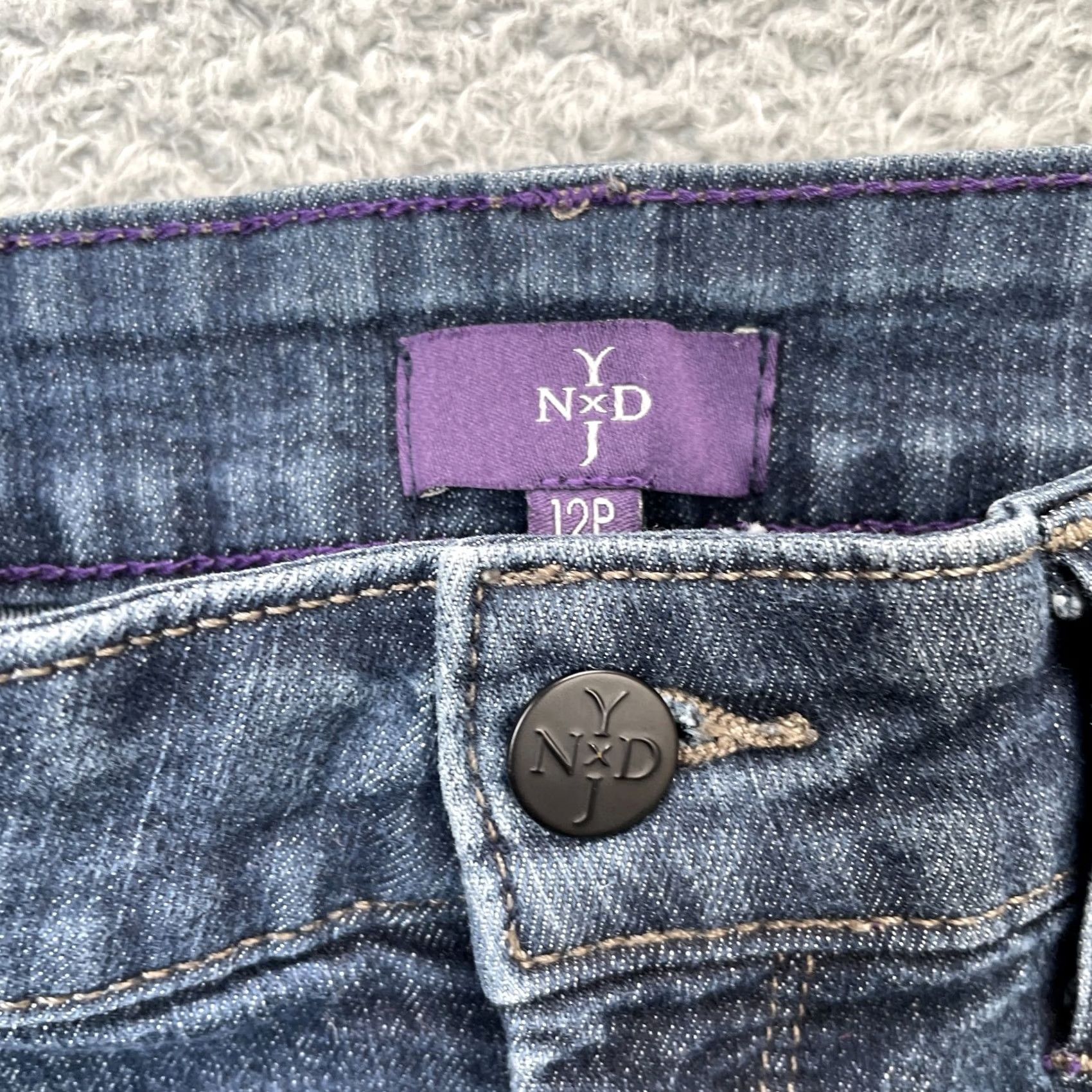 NYDJ NYDJ Jeans Womens 12P Blue Straight Leg Denim Cotton Stretch 5-Pocket Zipper Button City Preppy Modern Fit Womens Size 30" / US 8 / IT 44 - 3 Thumbnail