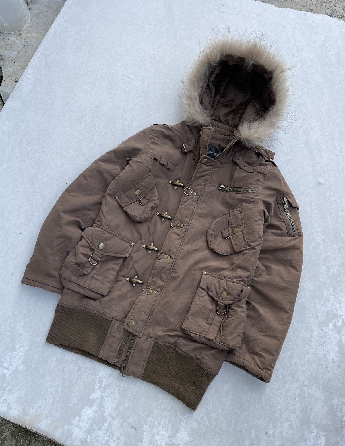 If Six Was Nine 🔥Vtg Ant Werpen Fireman Clasp Bondage Jacket With Fur Hoodie Size US M / EU 48-50 / 2 - 4 Thumbnail