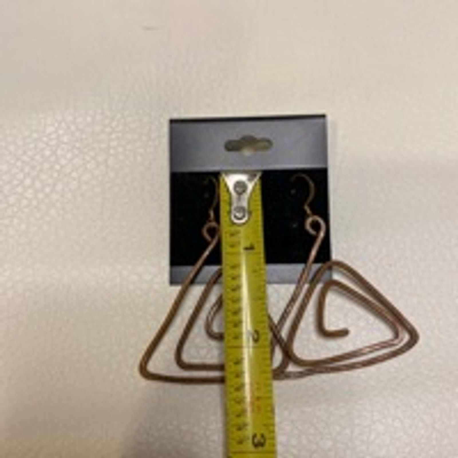 Handmade Minimalist Gold Tone Triangle Wire Dangle Earrings Handmade Size ONE SIZE - 3 Thumbnail