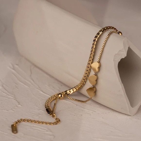 The Unbranded Brand Women Charm Heart Round Pendant Bracelet Size ONE SIZE - 4 Thumbnail