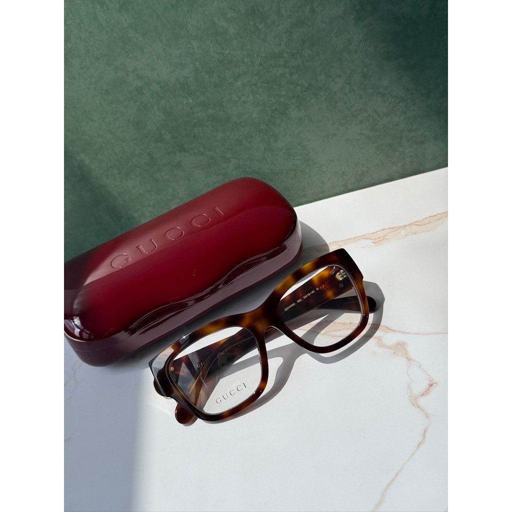 Gucci NEW Gucci GG1410O Havana Brown Cat Eye Eyeglasses Frames Size ONE SIZE - 2 Thumbnail