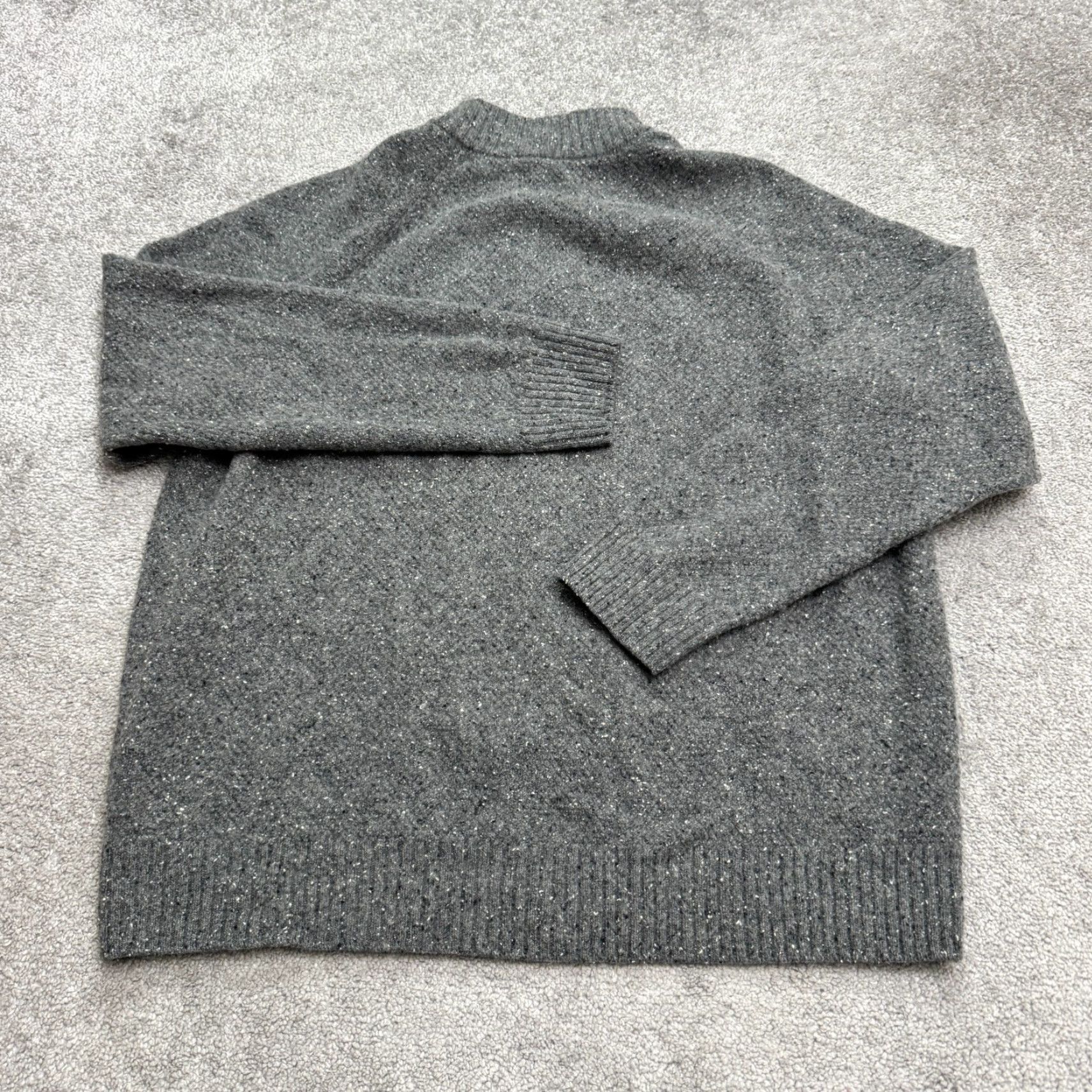 UNTUCKit UNTUCKit Gordonne Button Up Mock Neck Pullover Sweater Mens XXL Gray Lambswool Size US XXL / EU 58 / 5 - 2 Thumbnail