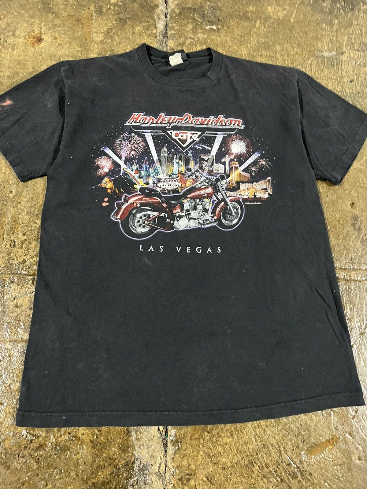 Harley Davidson × Vintage Crazy Vintage Harley Davidson Las Vegas Biker Tee Shirt Size US L / EU 52-54 / 3 - 4 Thumbnail