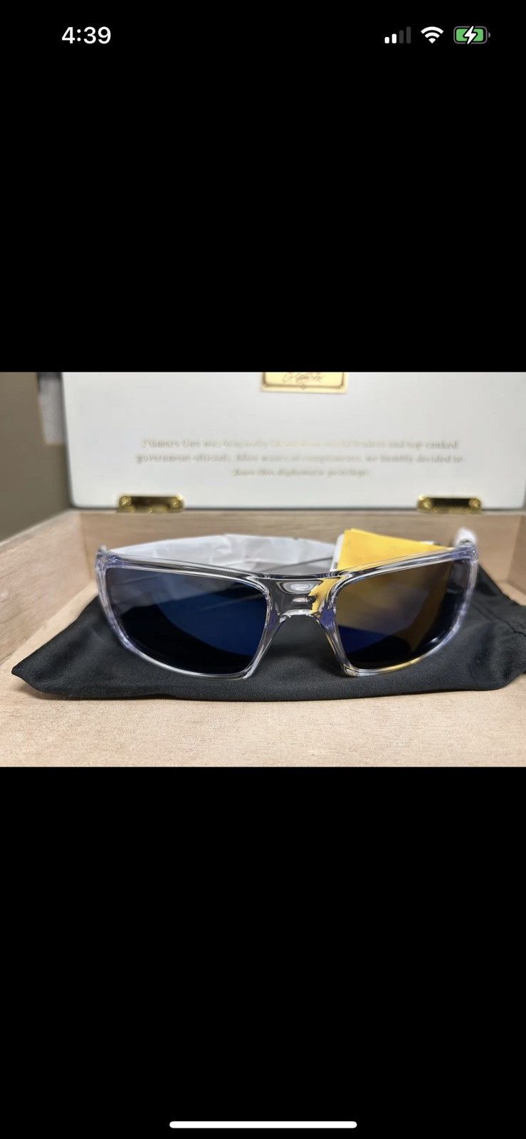image of New Oakley Crankshaft Clear Blue Iridium Sunglasses 9239-04 in Ice Blue, Men's