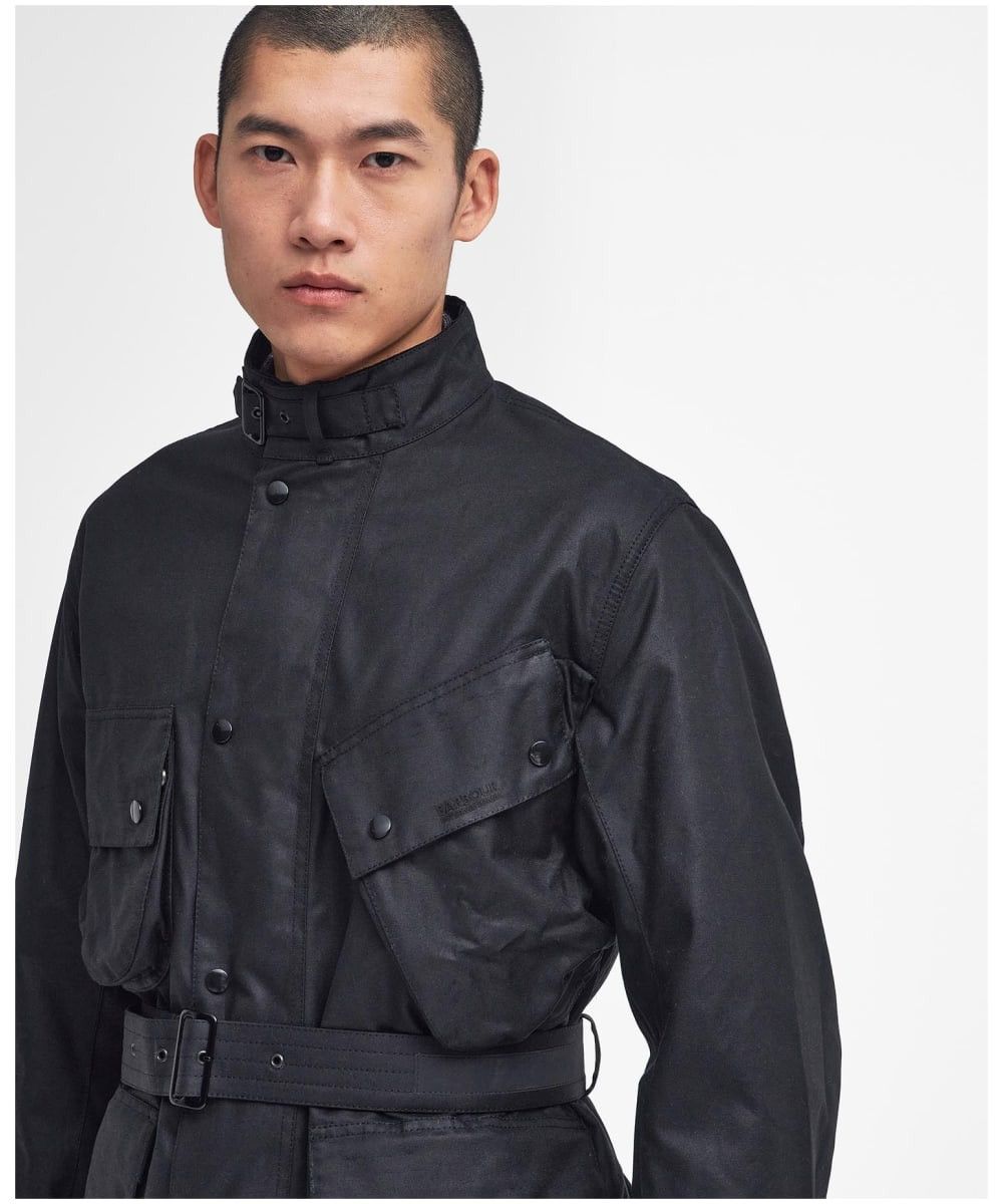 Barbour Barbour International A7 Wax Jacket Black Belted Moto Biker Size US S / EU 44-46 / 1 - 5 Thumbnail