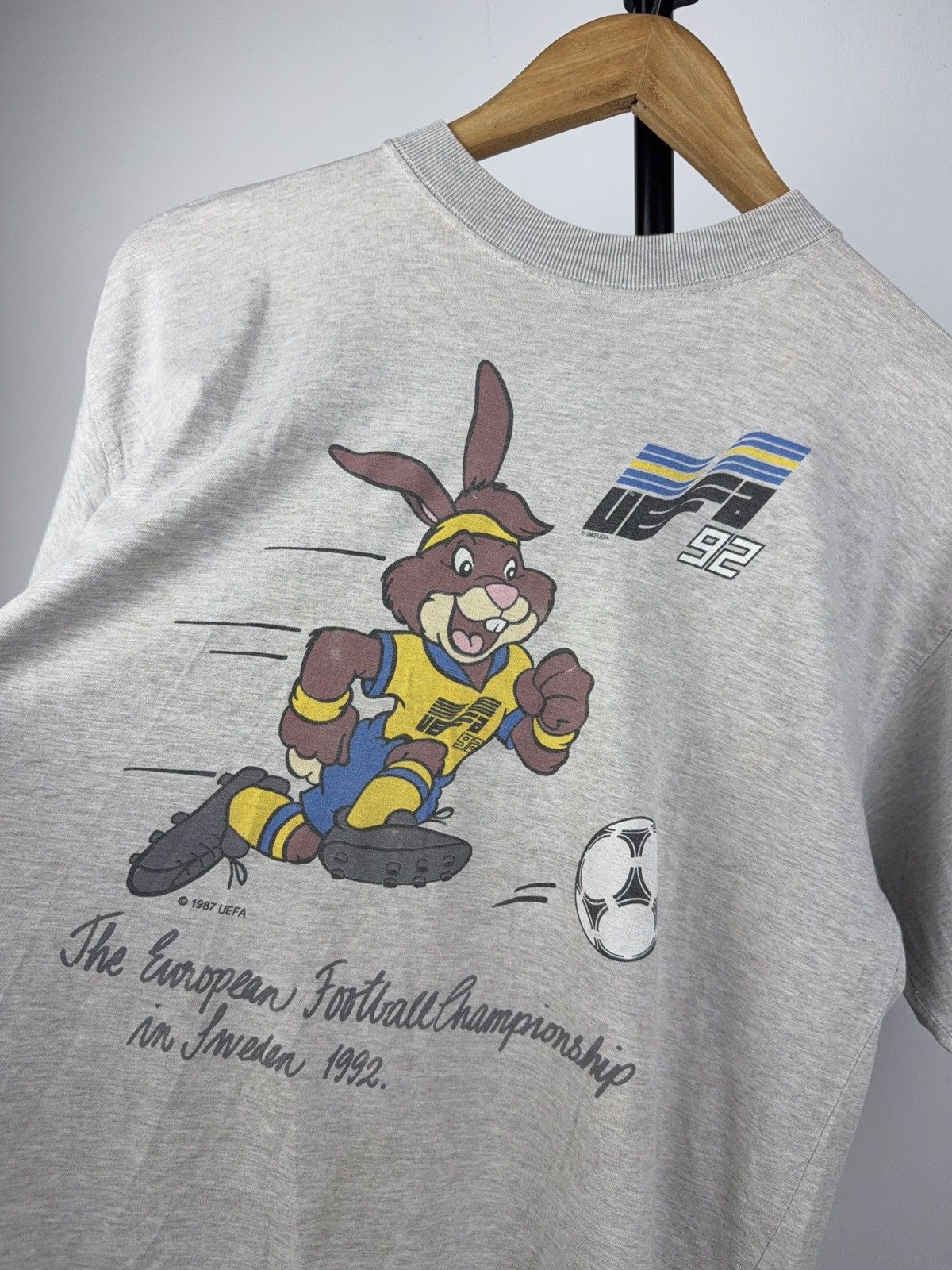 UEFA × Vintage Rare UEFA 1992 Sweden Euro Mascot Football Tee Vintage Size US M / EU 48-50 / 2 - 4 Thumbnail