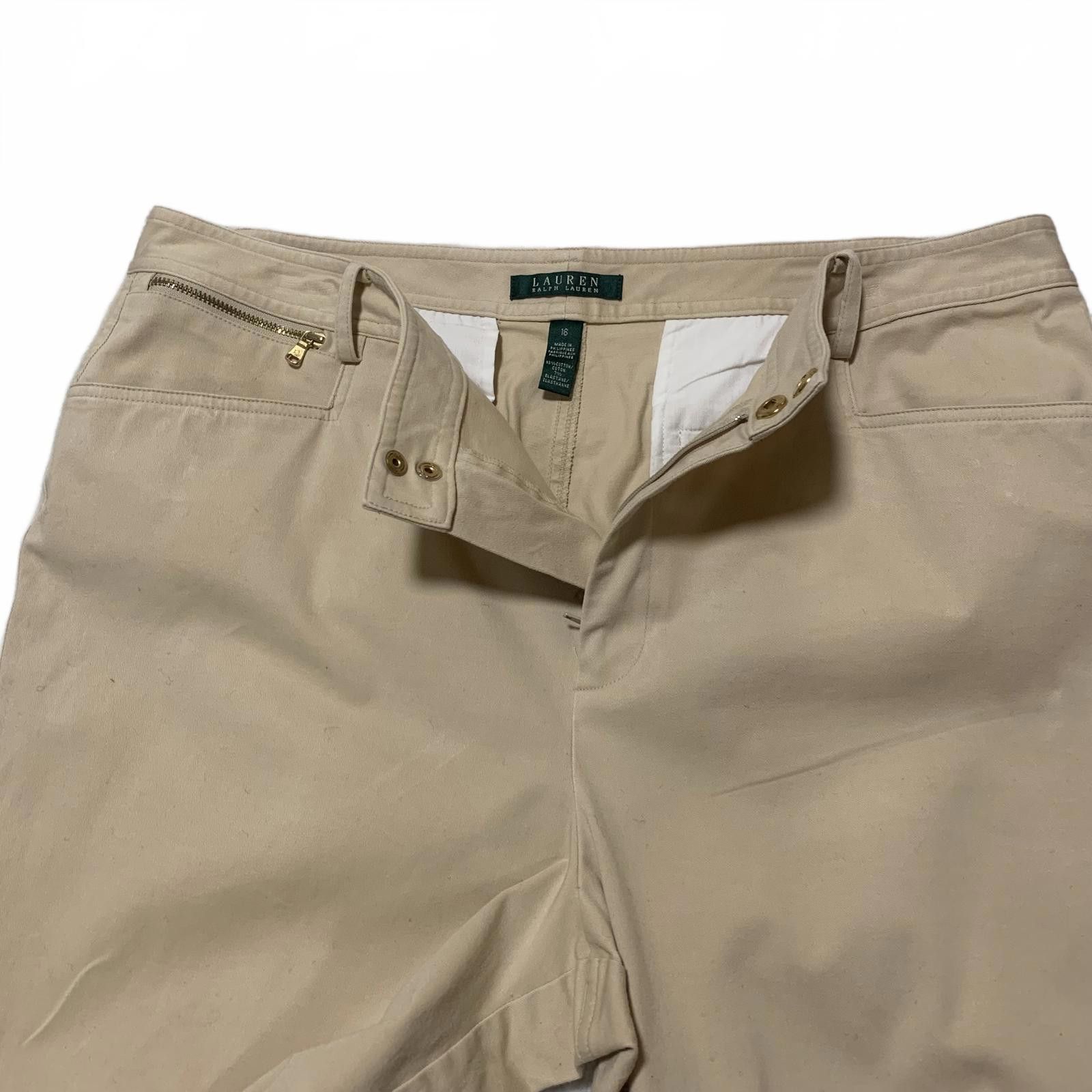 Lauren Ralph Lauren Lauren Ralph Lauren Women's Size 16 Beige Khaki Chino Pants Size 38" / US 16 / IT 52 - 4 Thumbnail