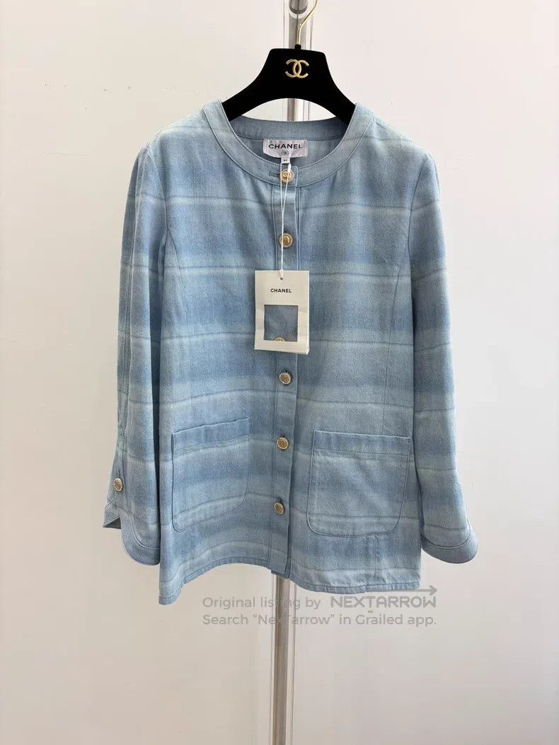 Chanel Chanel Blue striped gradient denim jacket Size XXS / US 00 / IT 34 - 1 Thumbnail