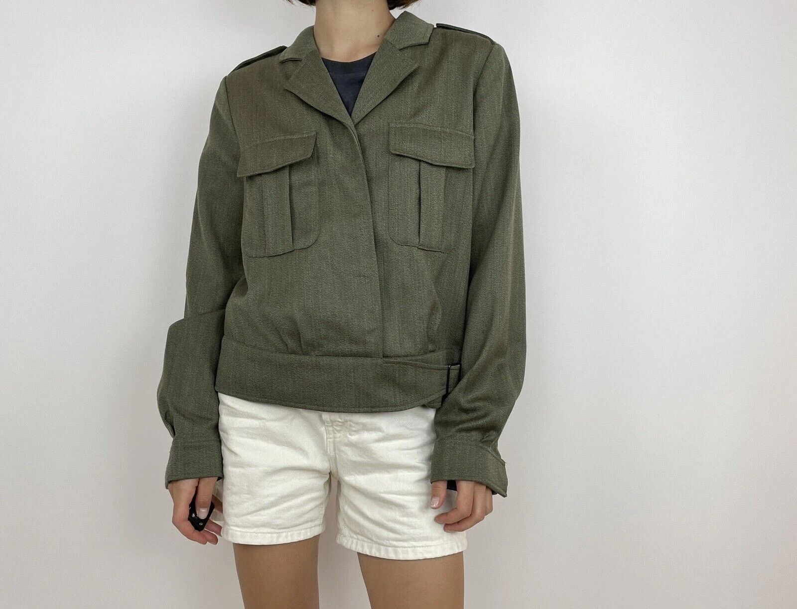 Vintage TOAST IN ARMY GREEN MILITARY WOOL BLAZER JACKET WOMENS Size L / US 10 / IT 46 - 9 Thumbnail