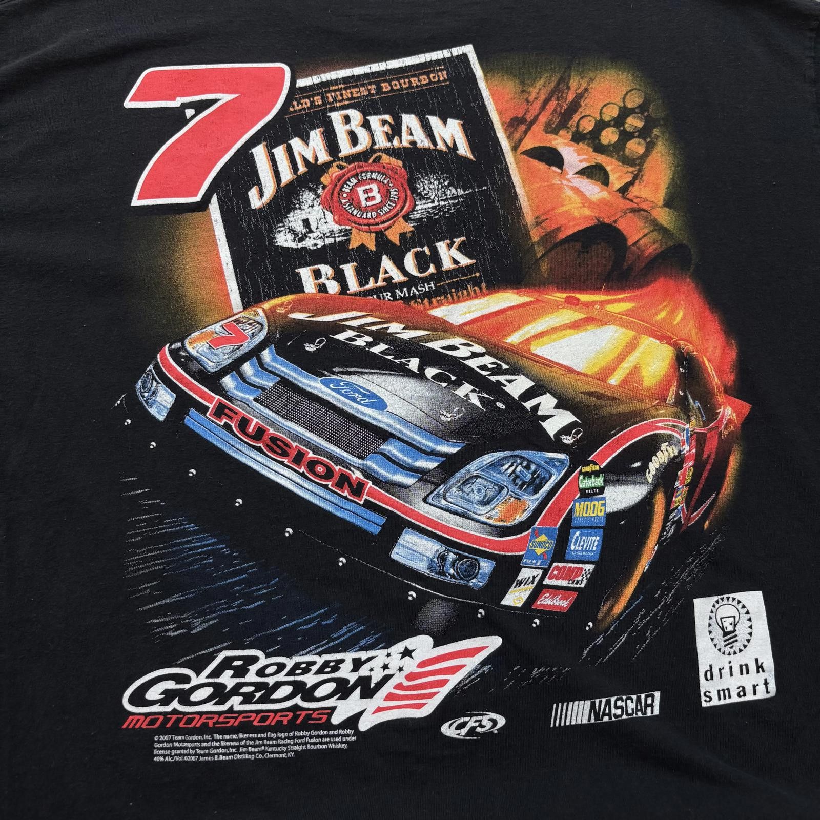 NASCAR Vintage Y2K Jim Beam Black Whiskey Robby Gordon NASCAR Shirt Size US XL / EU 56 / 4 - 6 Thumbnail