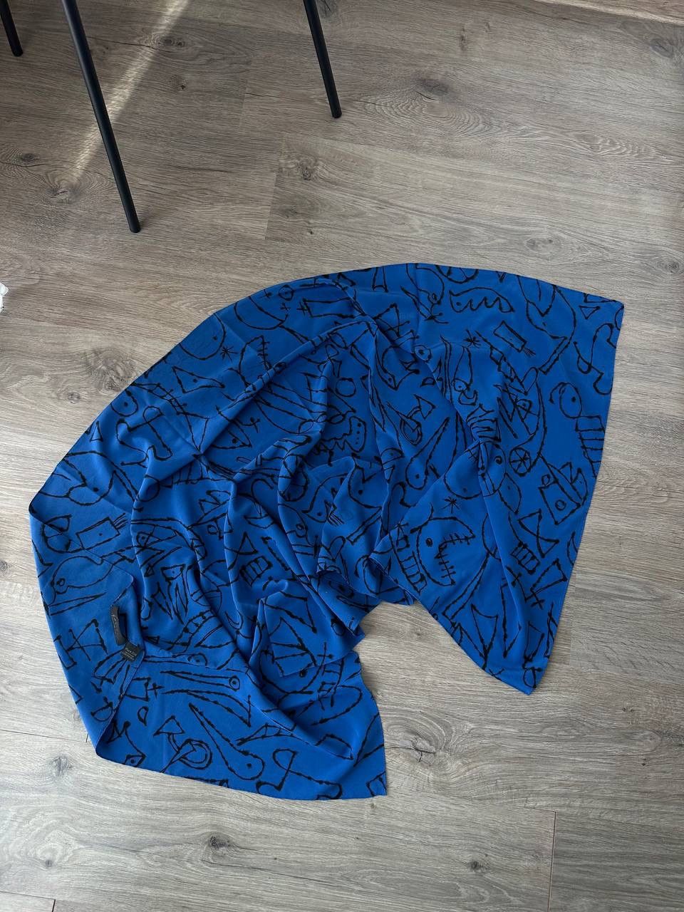 Japanese Brand × Vintage Vintage Japanese Fabric Fortune Zurich Blue Scarf Size ONE SIZE - 13 Thumbnail