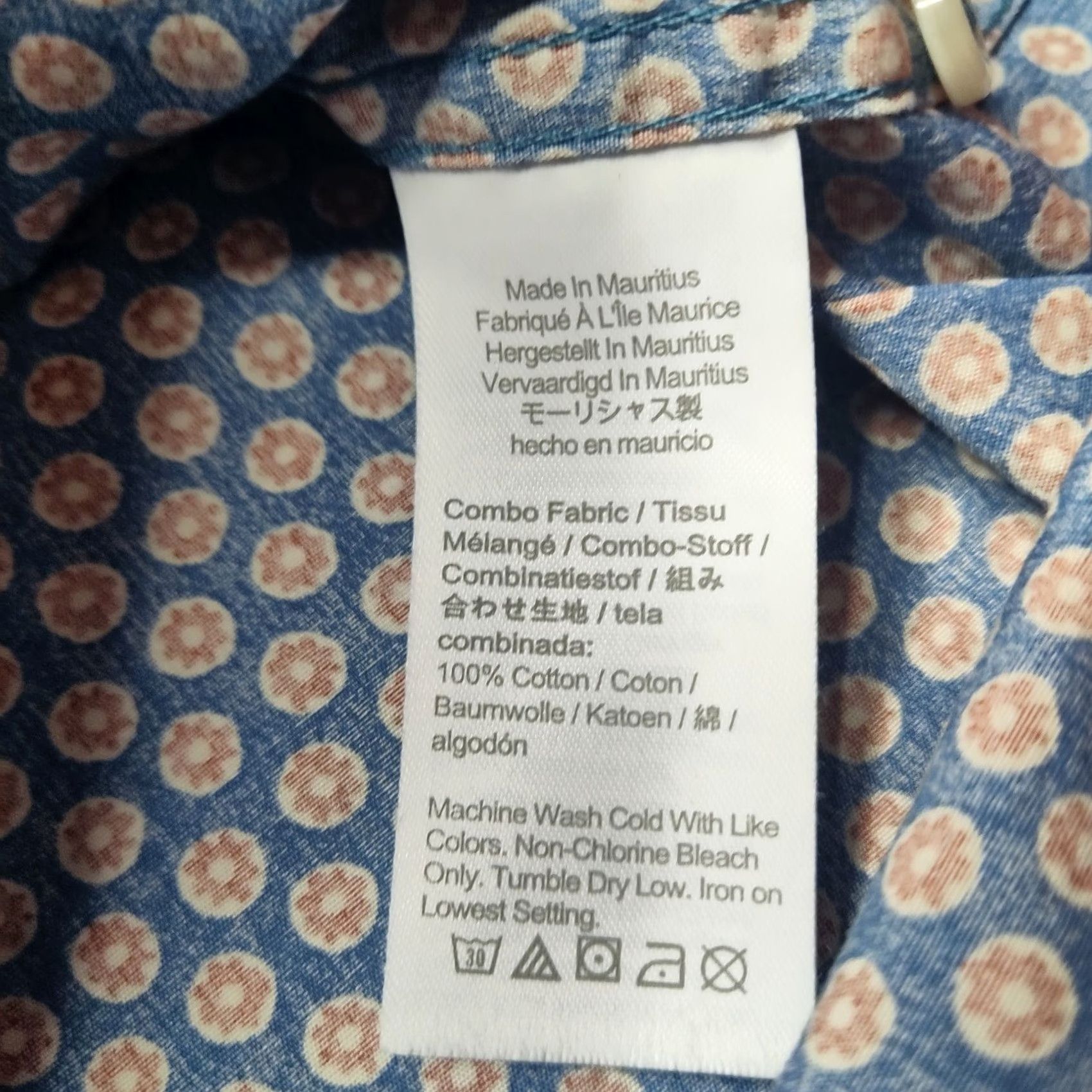 J.Crew J. CREW CLASSIC Organic Cotton Blue Brown Geo Button-Up Shirt - Men Medium Size US M / EU 48-50 / 2 - 6 Thumbnail