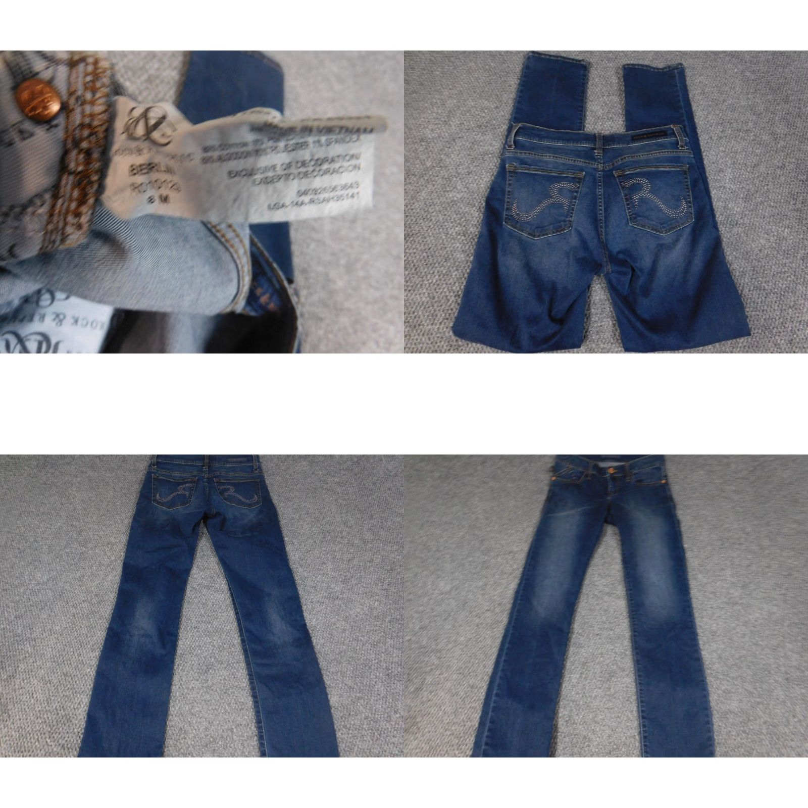 Vintage Rock & Republic Jeans Womens 8 Blue Berlin Straight Denim Pants Inseam 31” Zip Pockets Size 30" / US 8 / IT 44 - 8 Thumbnail