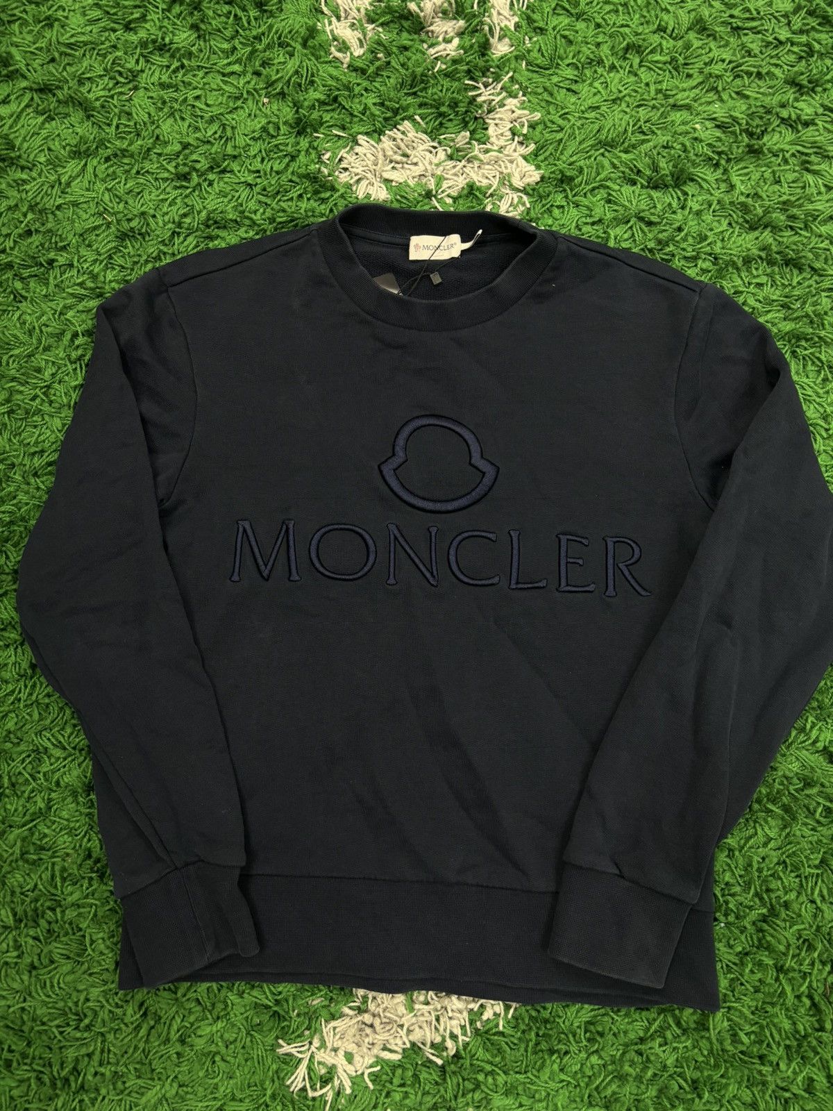 image of Moncler Navy Crewneck Small, Men's