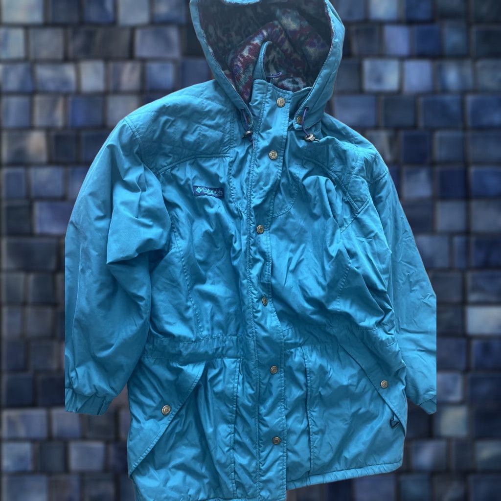 Etro VINTAGE Columbia Womens Jacket Ski Full Zip Hooded Pockets Size M Teal Size M / US 6-8 / IT 42-44 - 1 Thumbnail