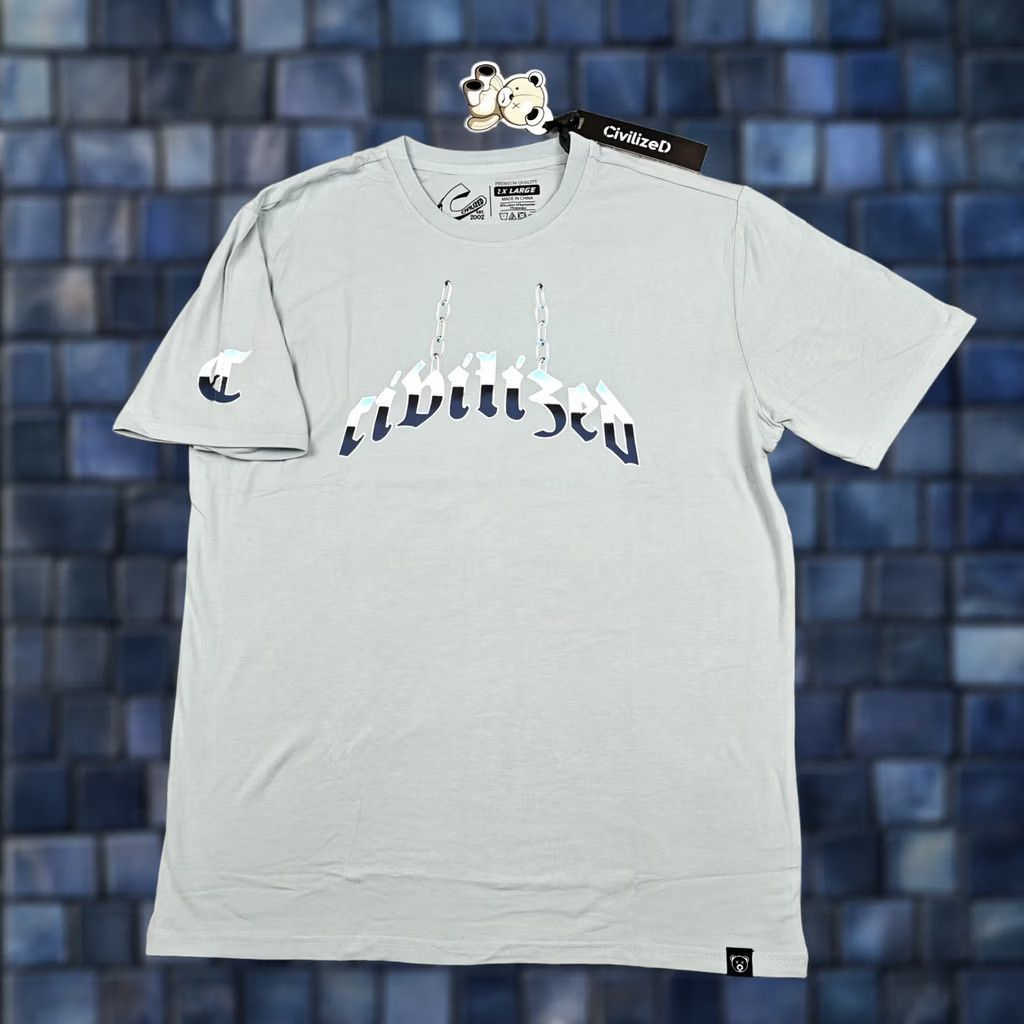 Vintage CivilizeD Shirt Mens 2XL Gray Teddy Bear Chain Graphic Tee Streetwear New Size US XXL / EU 58 / 5 - 1 Thumbnail
