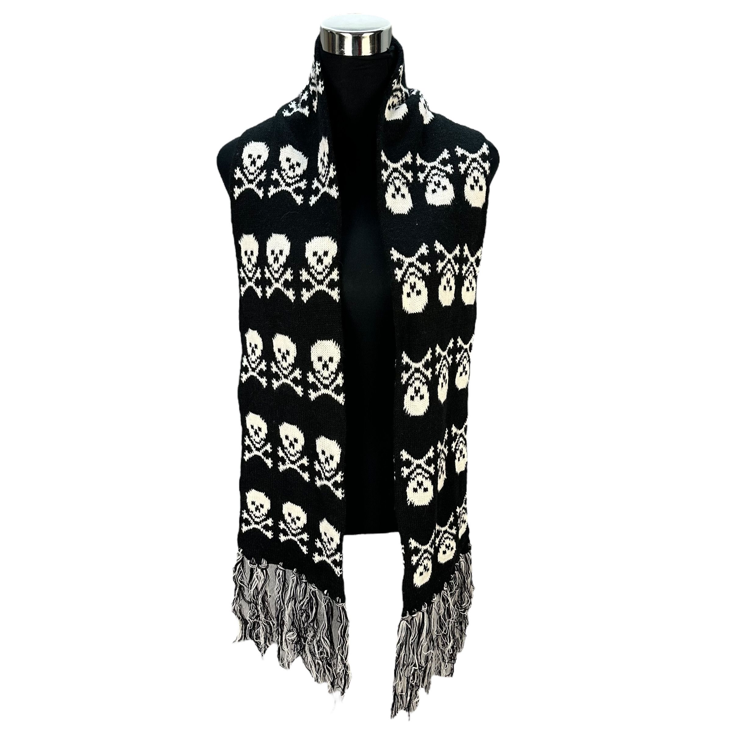 Japanese Brand Crossbone Skulls Muffler Neckwear Scarf #A68-1644 Size ONE SIZE - 2 Thumbnail