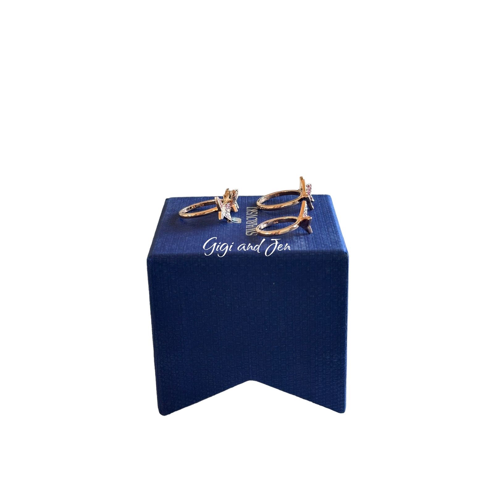 Swarovski Swarovski Lilia ring Set (3), Butterfly, Rose gold-tone 7 Size ONE SIZE - 4 Thumbnail