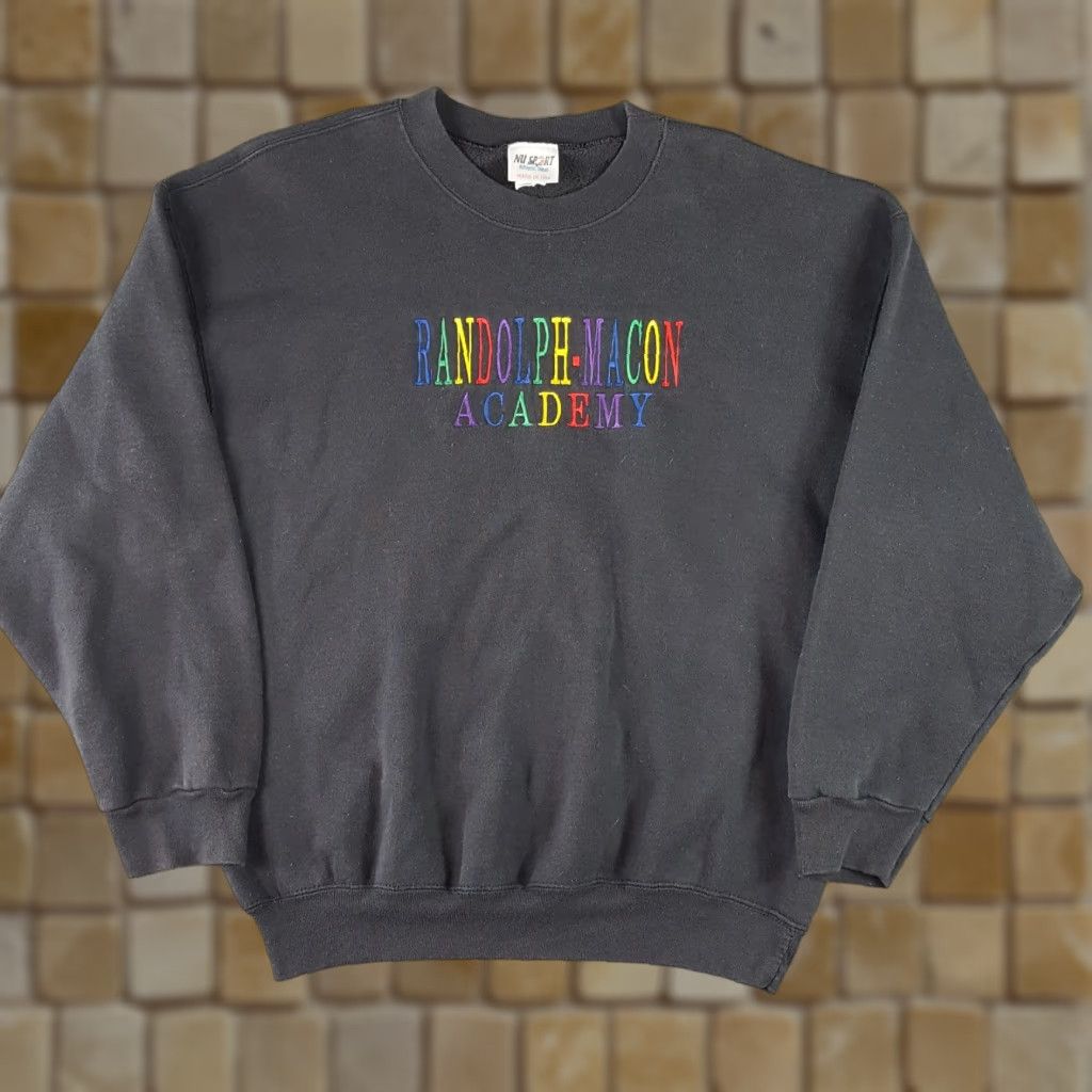 Vintage VINTAGE 80s Randolph-Macon Academy Rainbow Embroidered XL Pullover Crewneck Sweatshirt Size US XL / EU 56 / 4 - 1 Thumbnail