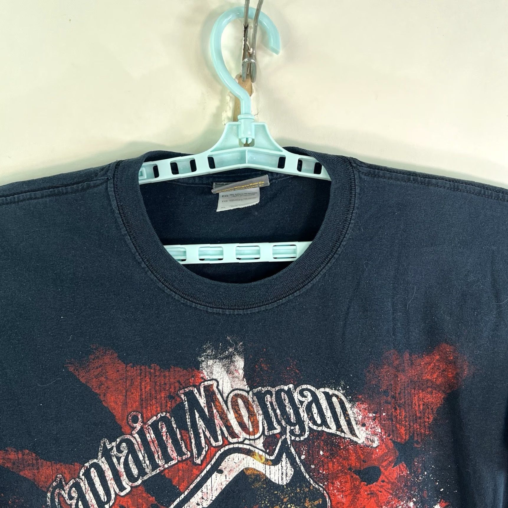 Vintage Morgan Captin Spiced Rum Graphic T-Shirt Mens XL Black Size US XL / EU 56 / 4 - 3 Thumbnail