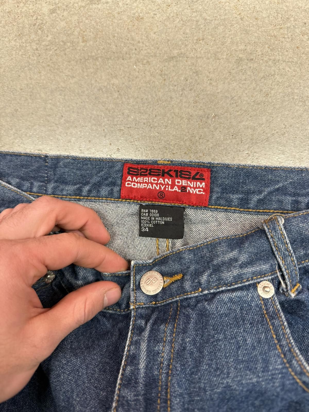 Ezekiel Y2K Men's Ezekiel Baggy Wide Leg Blue Skater Jeans 34x31 Size US 34 / EU 50 - 3 Thumbnail