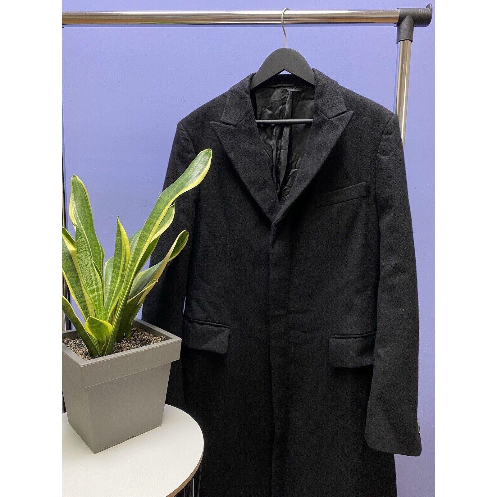 Jil Sander Wool Coat 100% Cashmere Size 52 Black Men Large