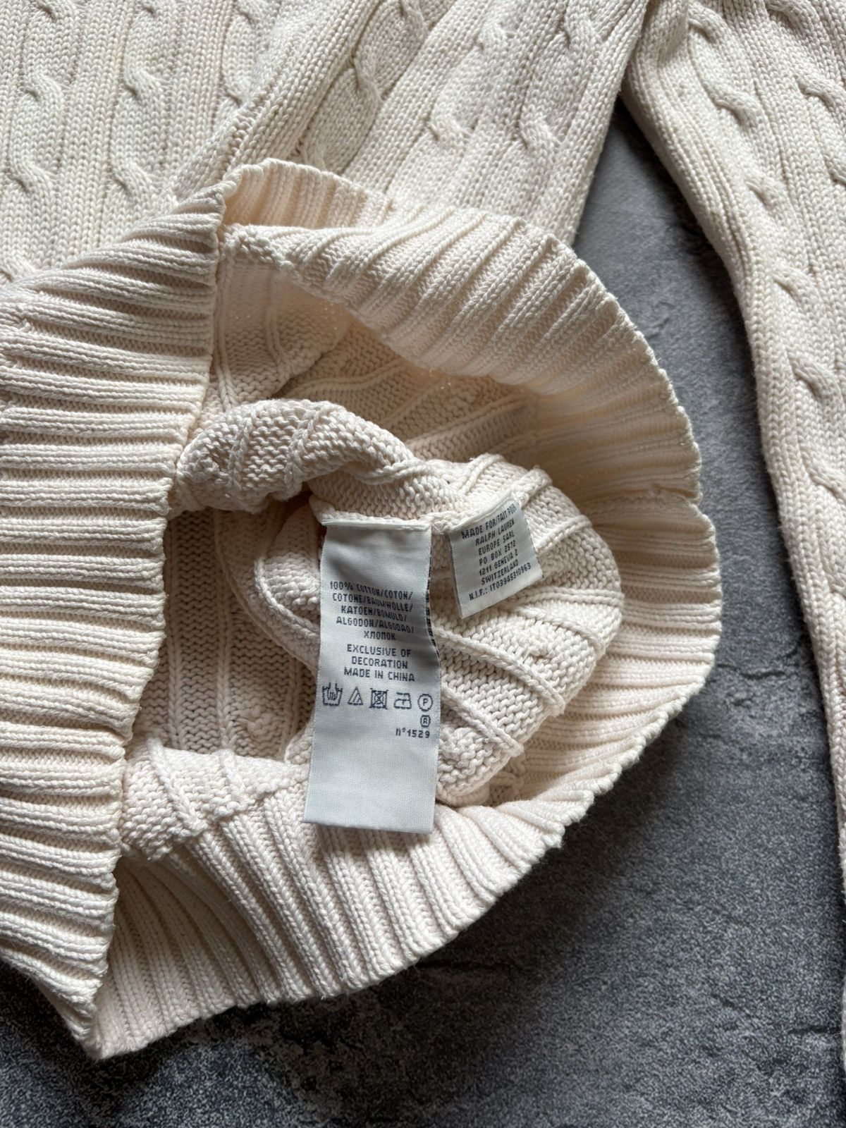 Polo Ralph Lauren Vintage Polo Ralph Lauren Luxury White Cable Knit Sweater Size S / US 4 / IT 40 - 8 Thumbnail