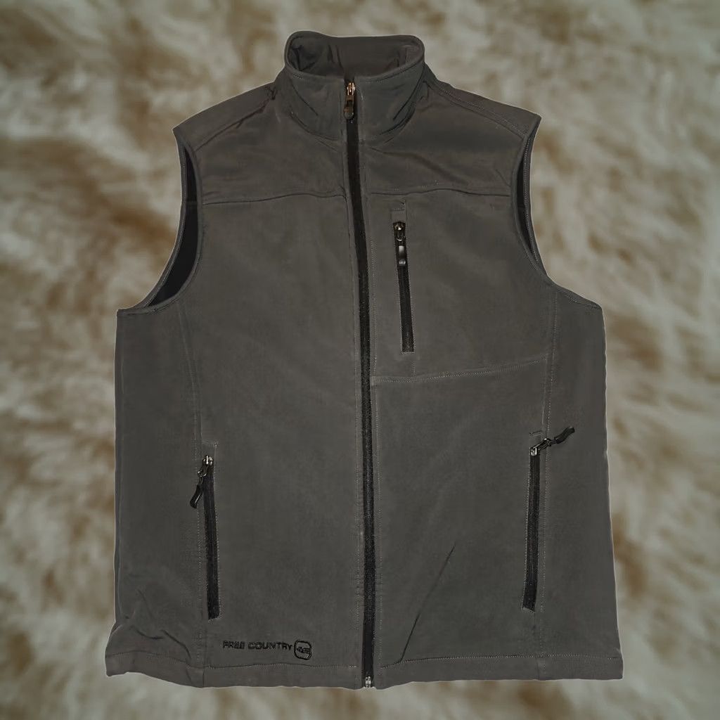 Free Country Free Country Vest Mens M Gray Men Full Zip Mock Neck Pockets Inside Pocket Size US M / EU 48-50 / 2 - 1 Thumbnail