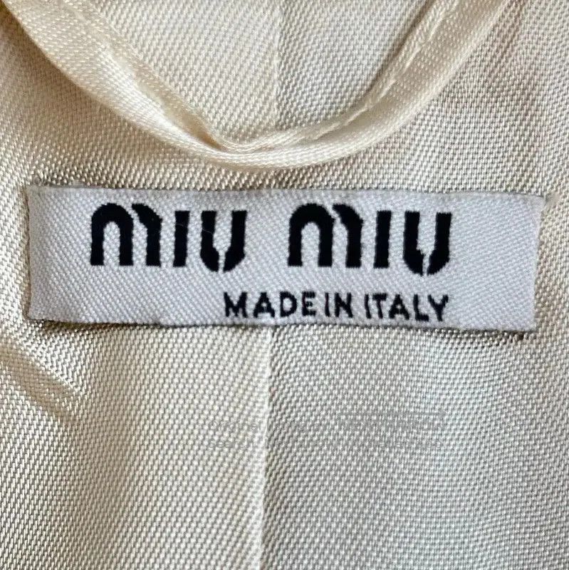 Miu Miu Miu Miu Women's Ivory Cotton Blend Coat . Size L / US 10 / IT 46 - 4 Thumbnail