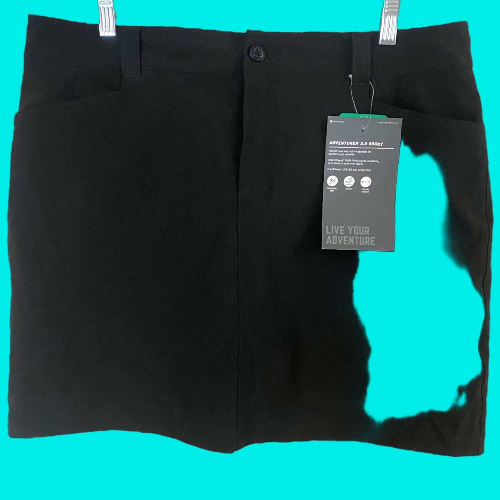Eddie Bauer Eddie Bauer Adventure 2.0 Skort Black Women's Size 12 Hiking Travel Outdoors New Short Skirt Pockets Lightweight Activewear Size ONE SIZE - 1 Thumbnail
