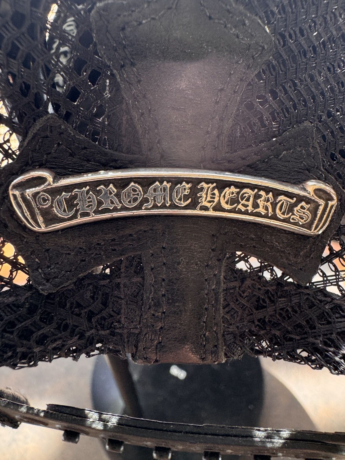 Chrome Hearts Chrome Hearts leather & mesh baseball hat Size ONE SIZE - 5 Thumbnail