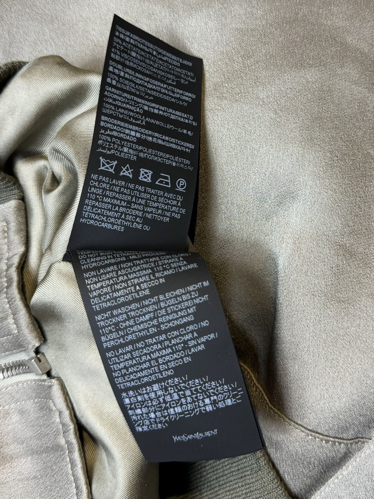 Saint Laurent Paris Saint Laurent Satin Teddy Zip Up Jacket - 48 Size US M / EU 48-50 / 2 - 9 Thumbnail