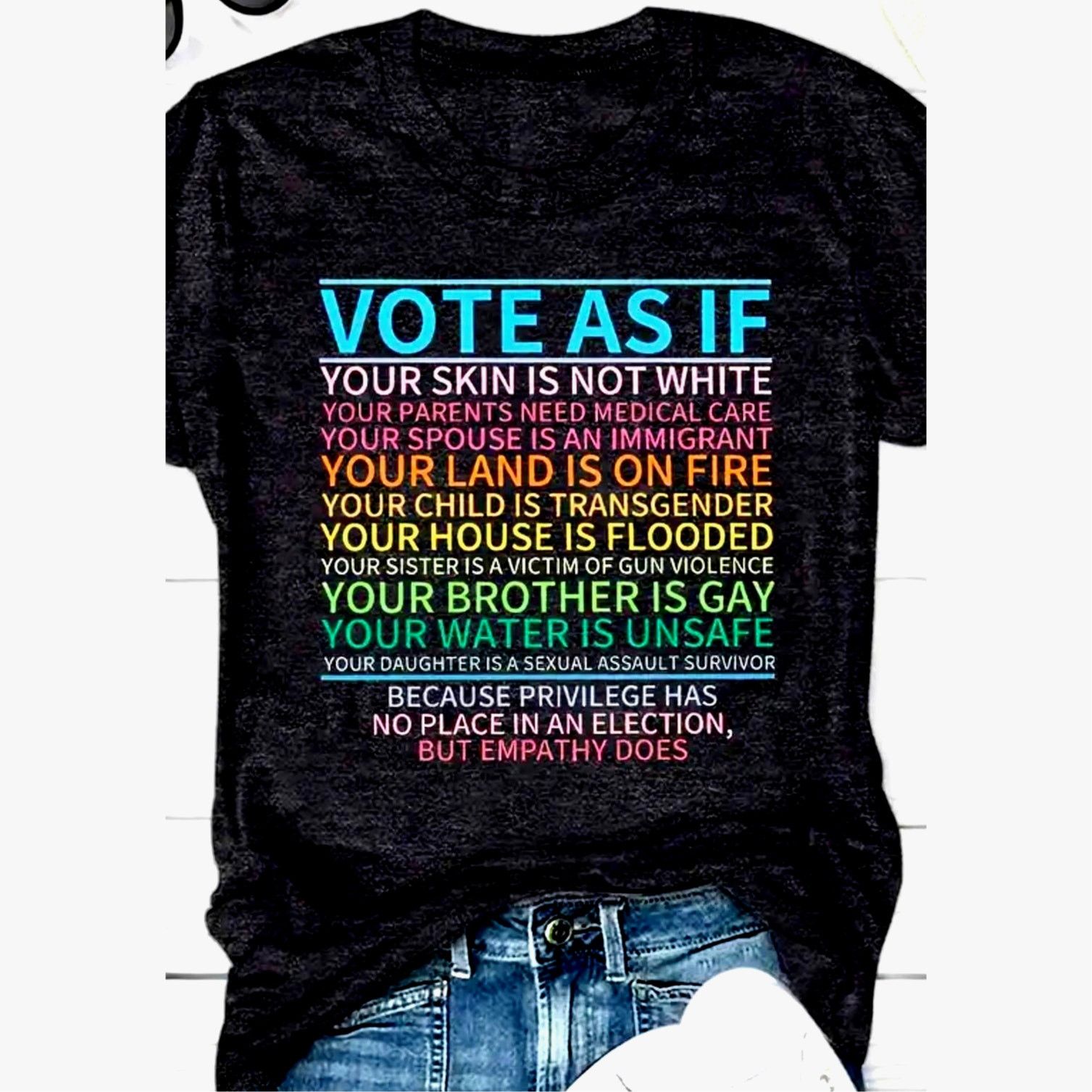 Other Vibrant Political Vote As If Tee Shirt Deep Gray 6 Size M / US 6-8 / IT 42-44 - 2 Thumbnail