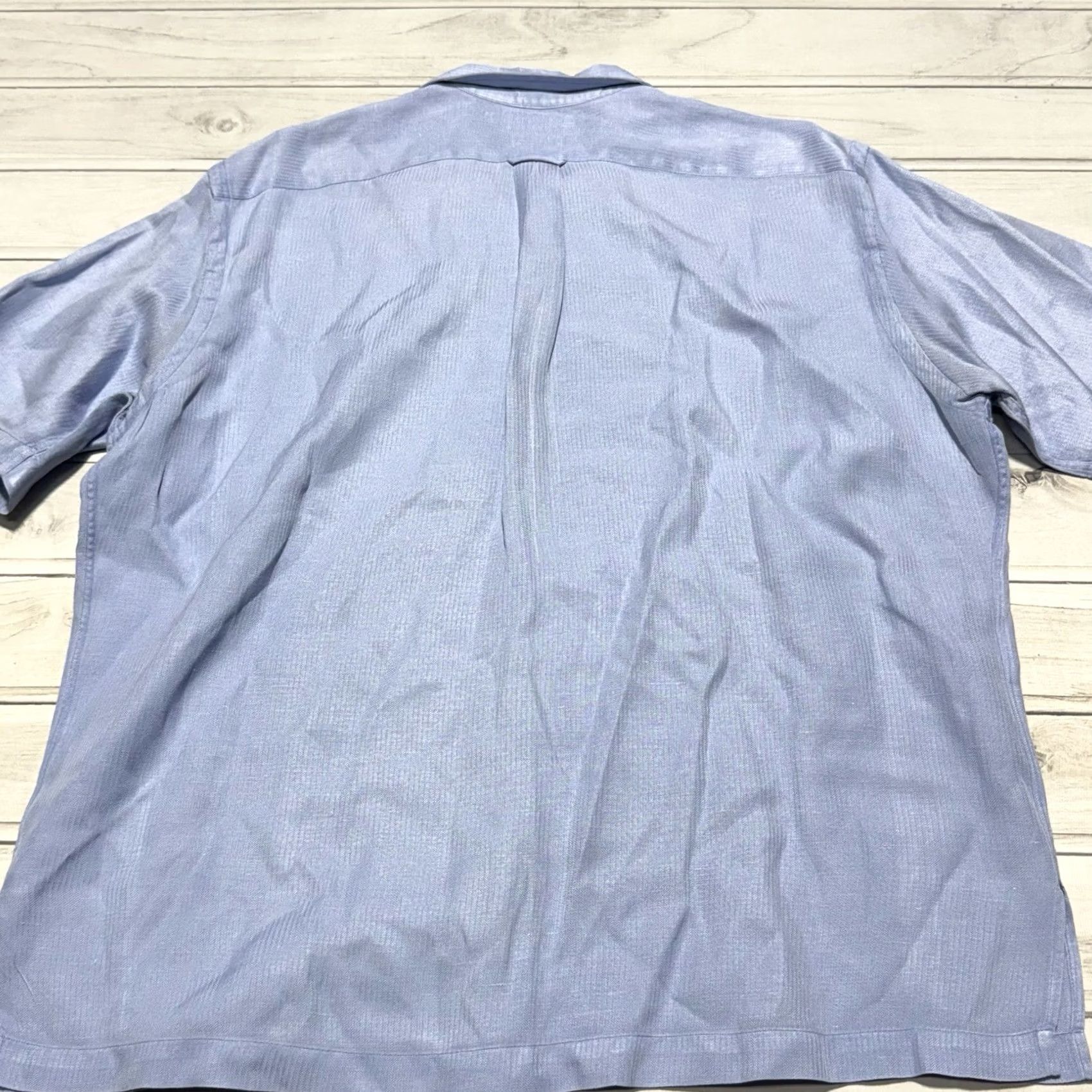 Polo Ralph Lauren VINTAGE Polo Ralph Lauren Shirt XL Blue Caldwell Loop Collar Silk Linen Camp Hawaiian Shirt Size US XL / EU 56 / 4 - 4 Thumbnail