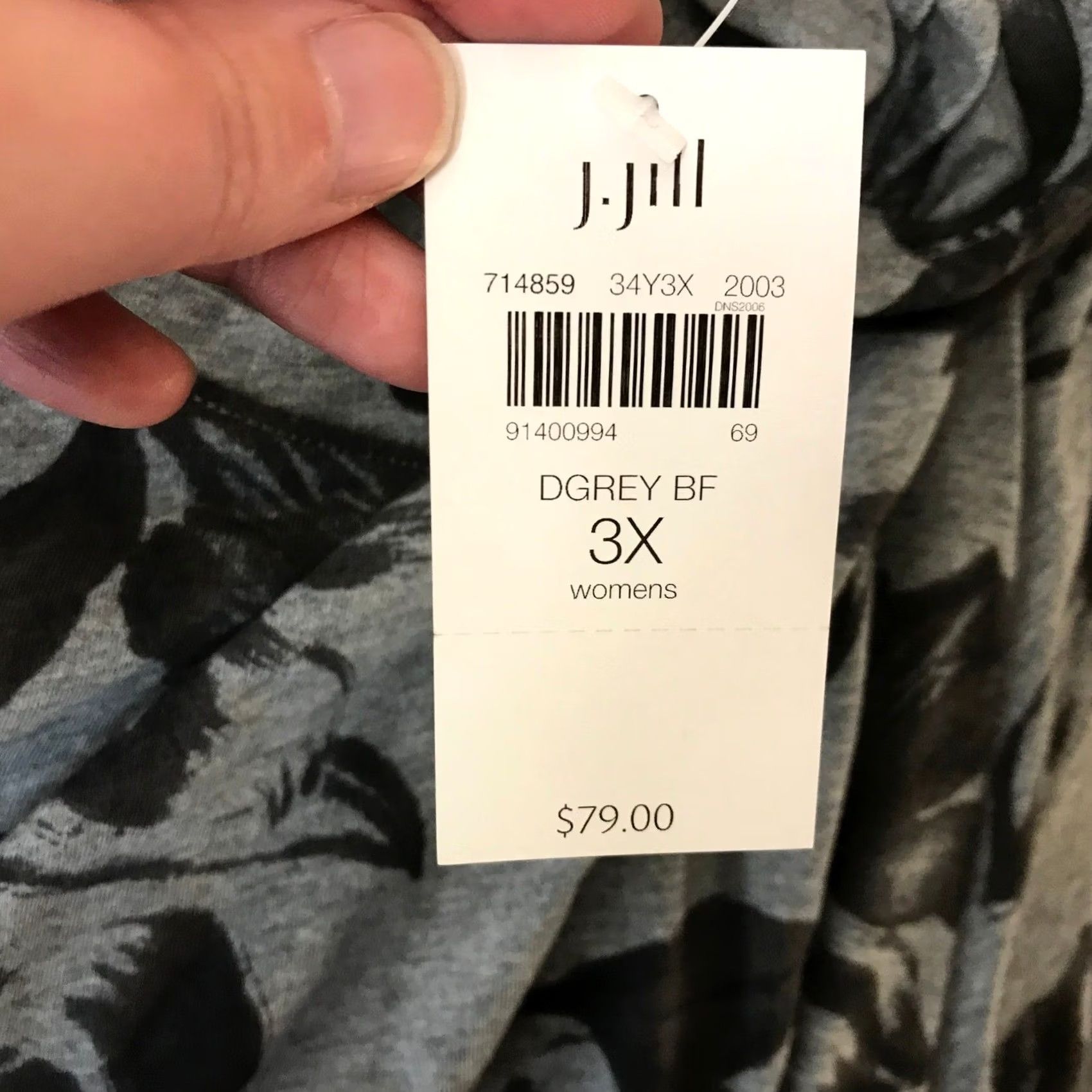 Vintage VINTAGE? No. (Skip) Pure Jill floral print ballet sleeve tunic dress Gray 3XL Women Long Sleeve dress? Size XXL / US 16-18 / IT 52-54 - 8 Thumbnail