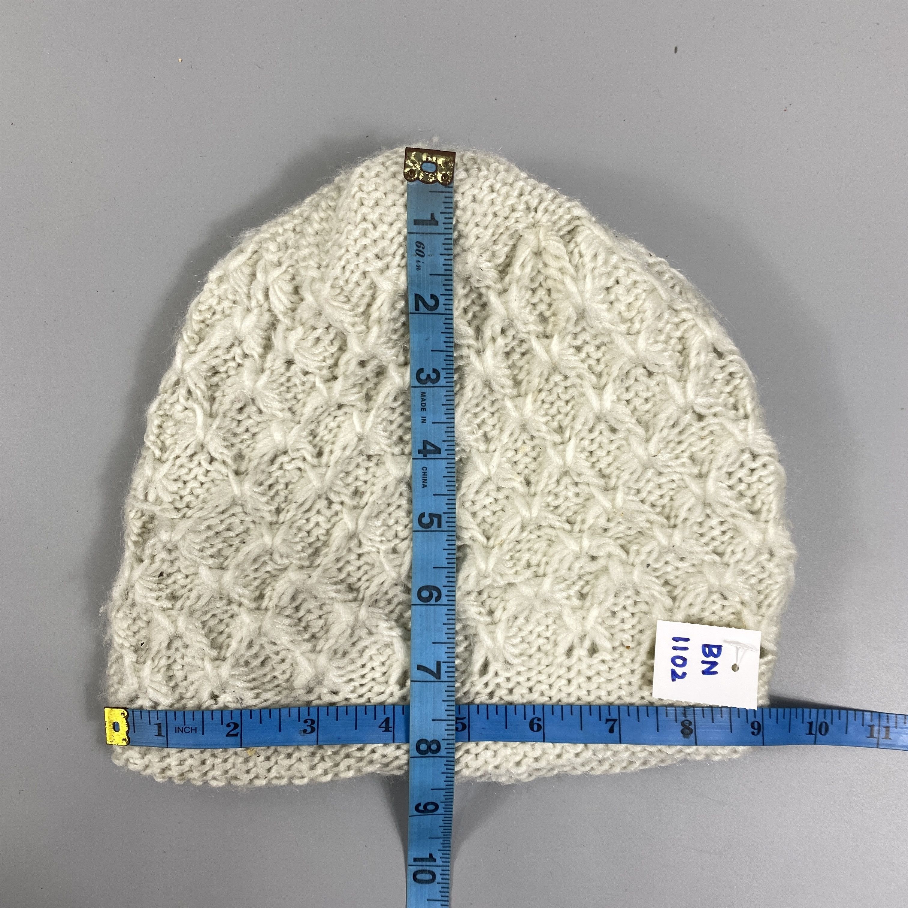 Japanese Brand Knitted White Snow Cap Beanie Hat -BN1102 Size ONE SIZE - 5 Thumbnail