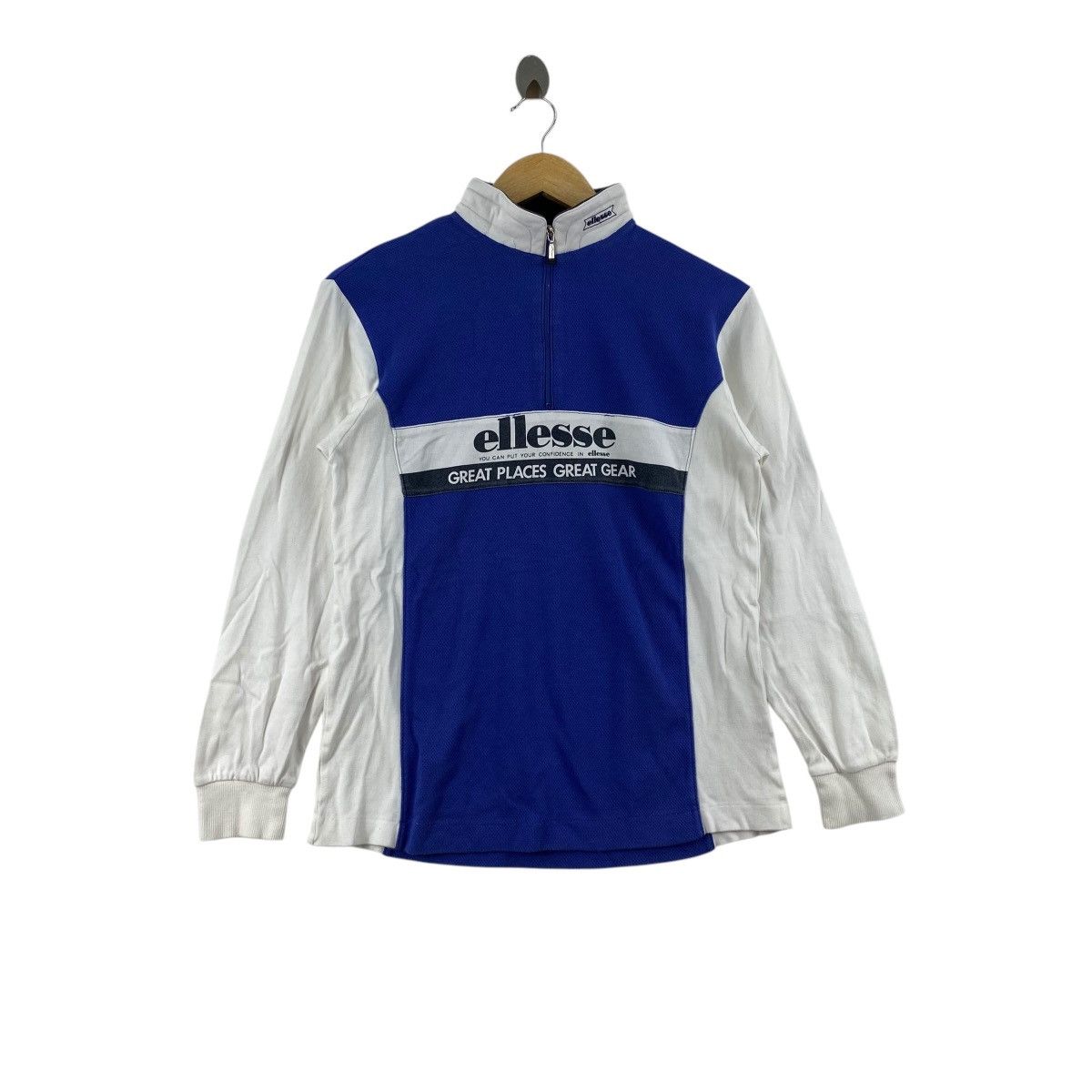 Ellesse × Vintage Vintage 90’ ELLESSE ITALIA x GOLDWIN Half Zipper Tee Shirt Size M / US 6-8 / IT 42-44 - 1 Thumbnail