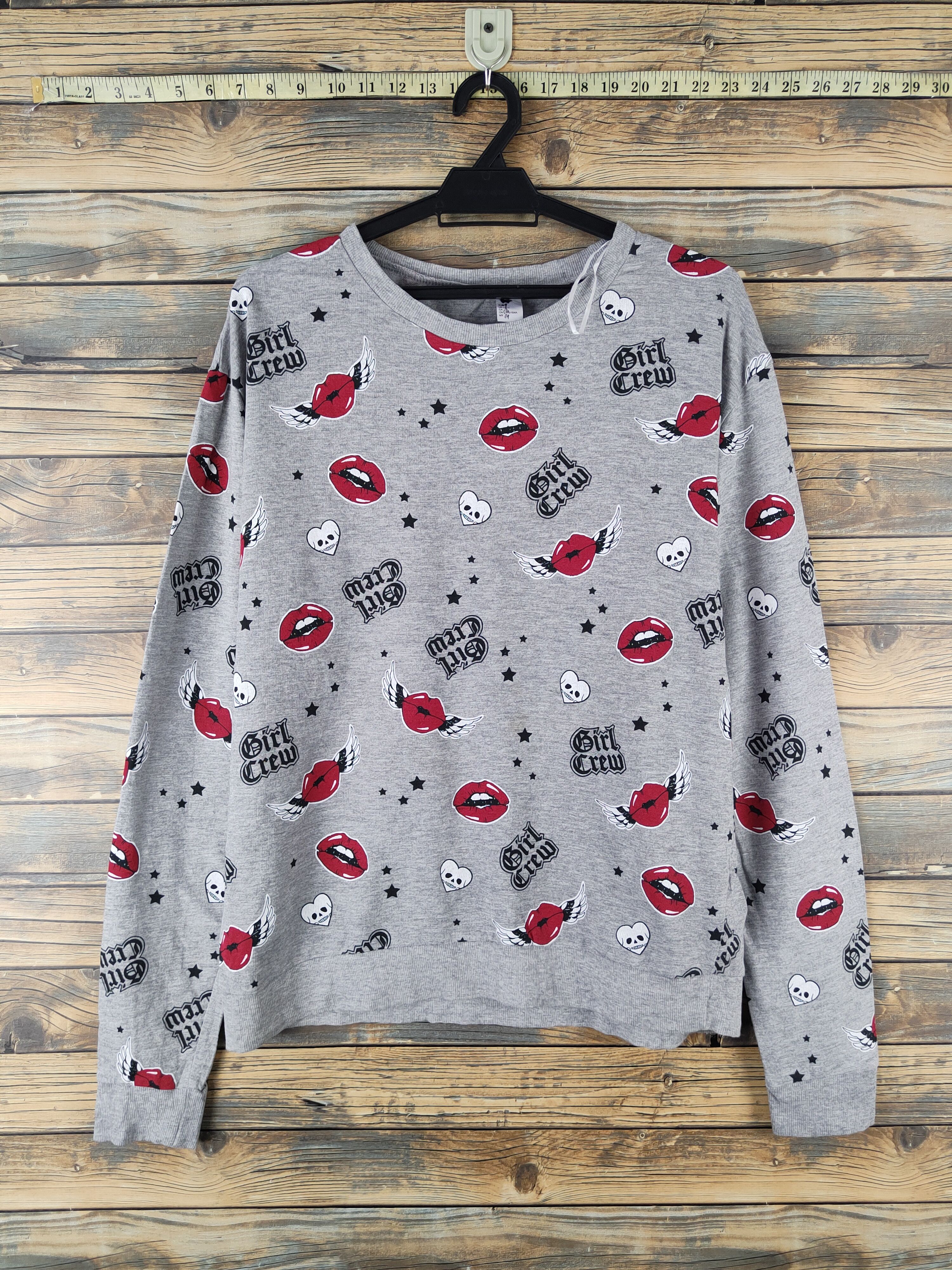 Japanese Brand DL Girl Crew Gray Sweatshirts #2482 Size L / US 10 / IT 46 - 1 Thumbnail